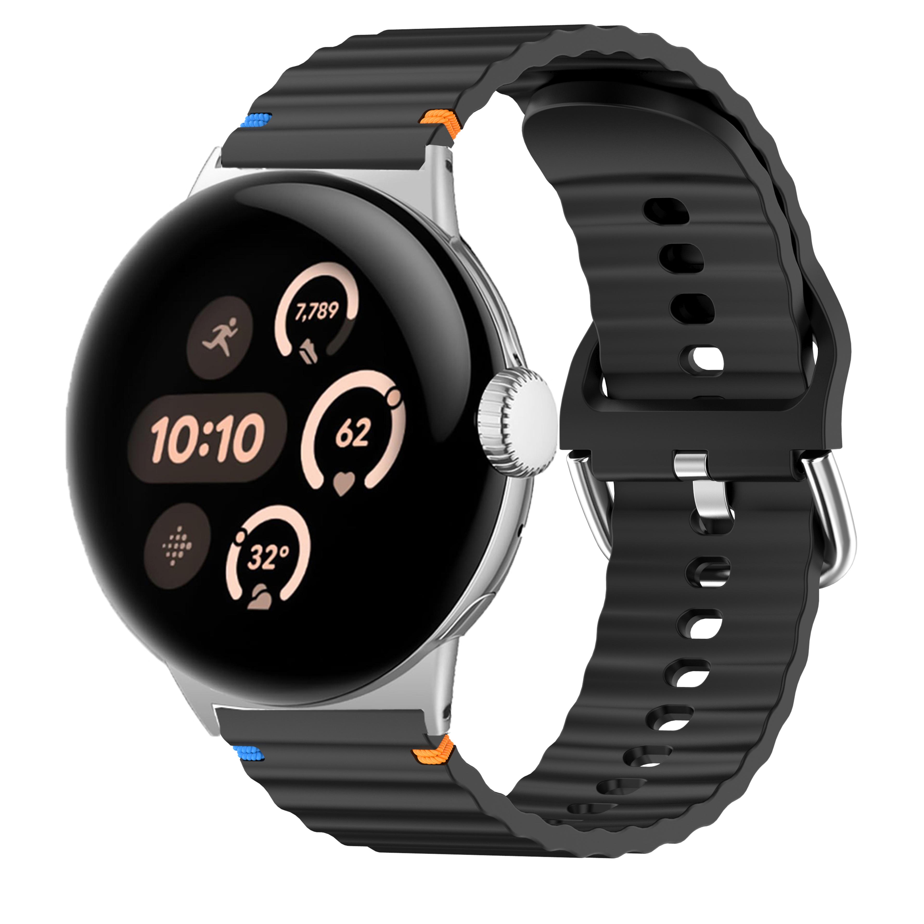 ocean silicone google pixel watch band sport replacement strap
