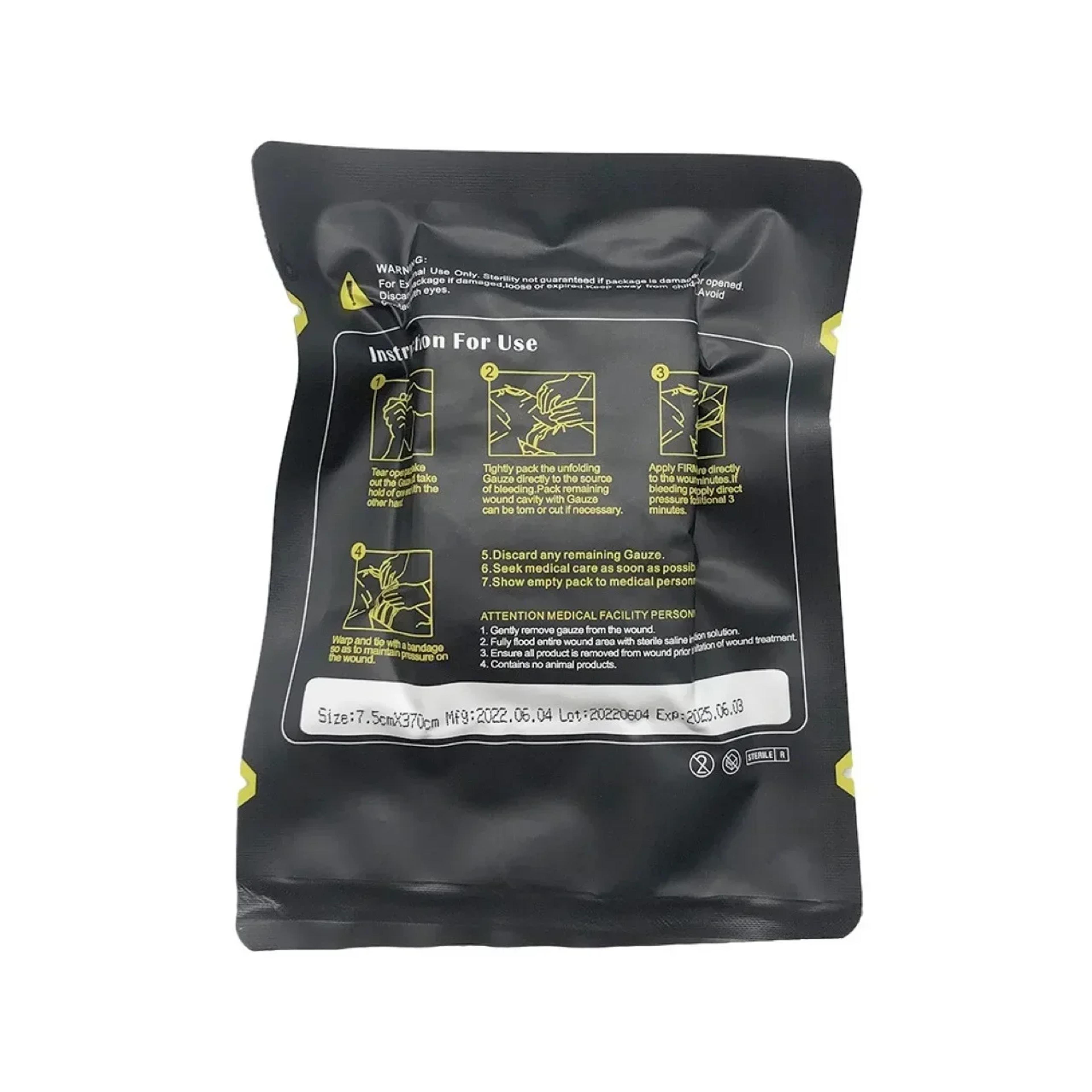 tactical kaolin hemostatic gauze emergency bleeding control wound dressing