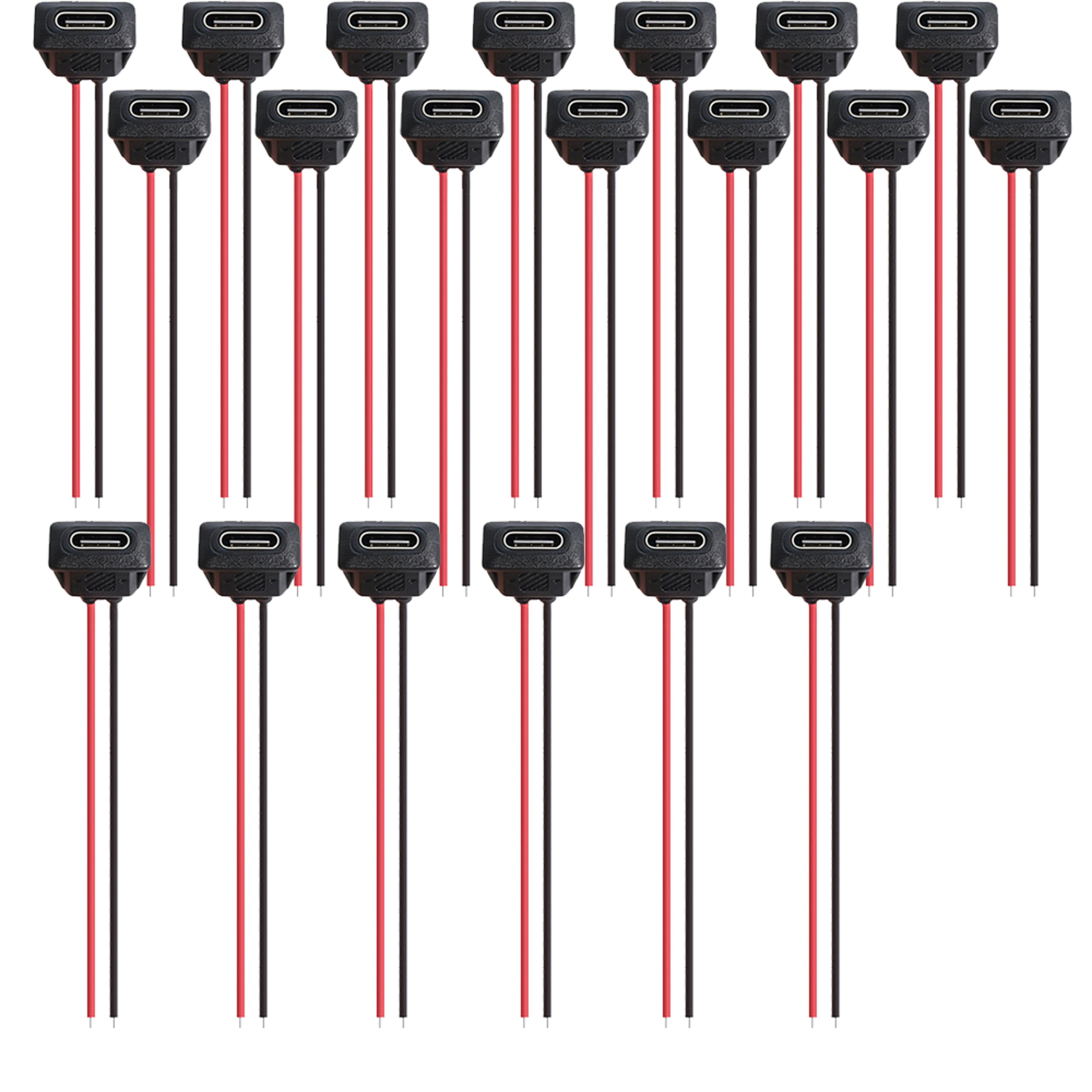 waterproof usb c female connector pin panel mount charging port