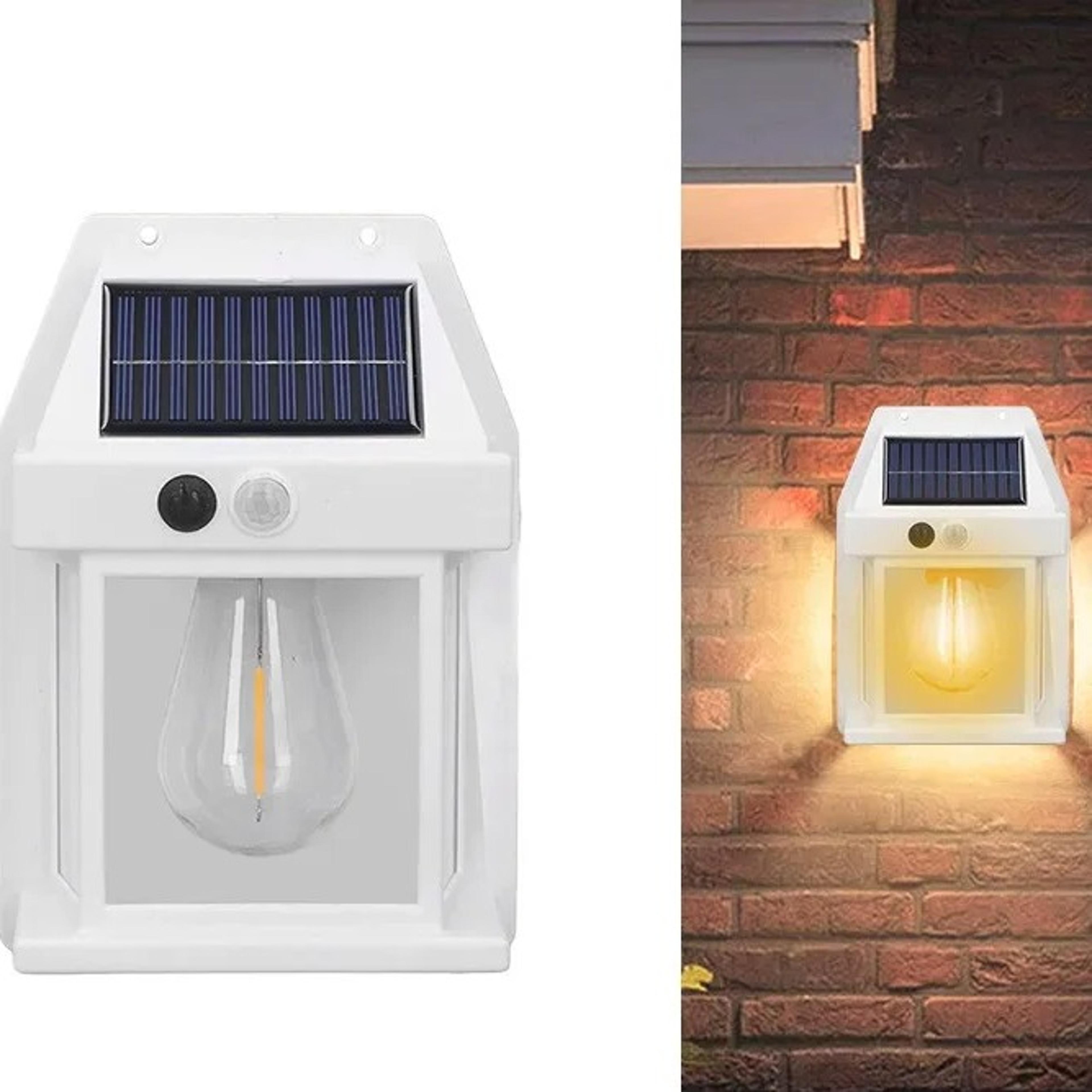 solar tungsten motion sensor wall lamp waterproof outdoor garden light
