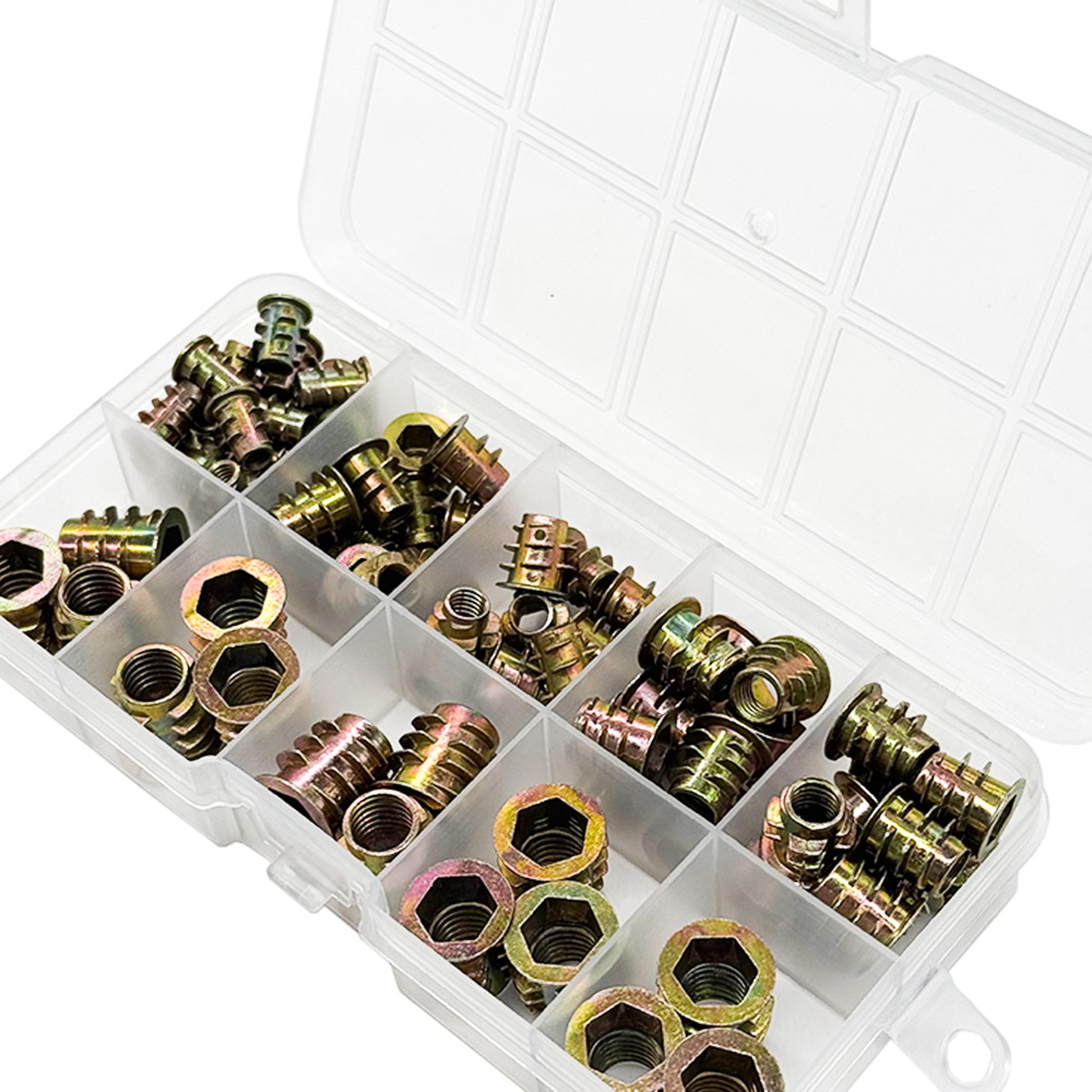 piece threaded insert nut kit wood furniture fasteners