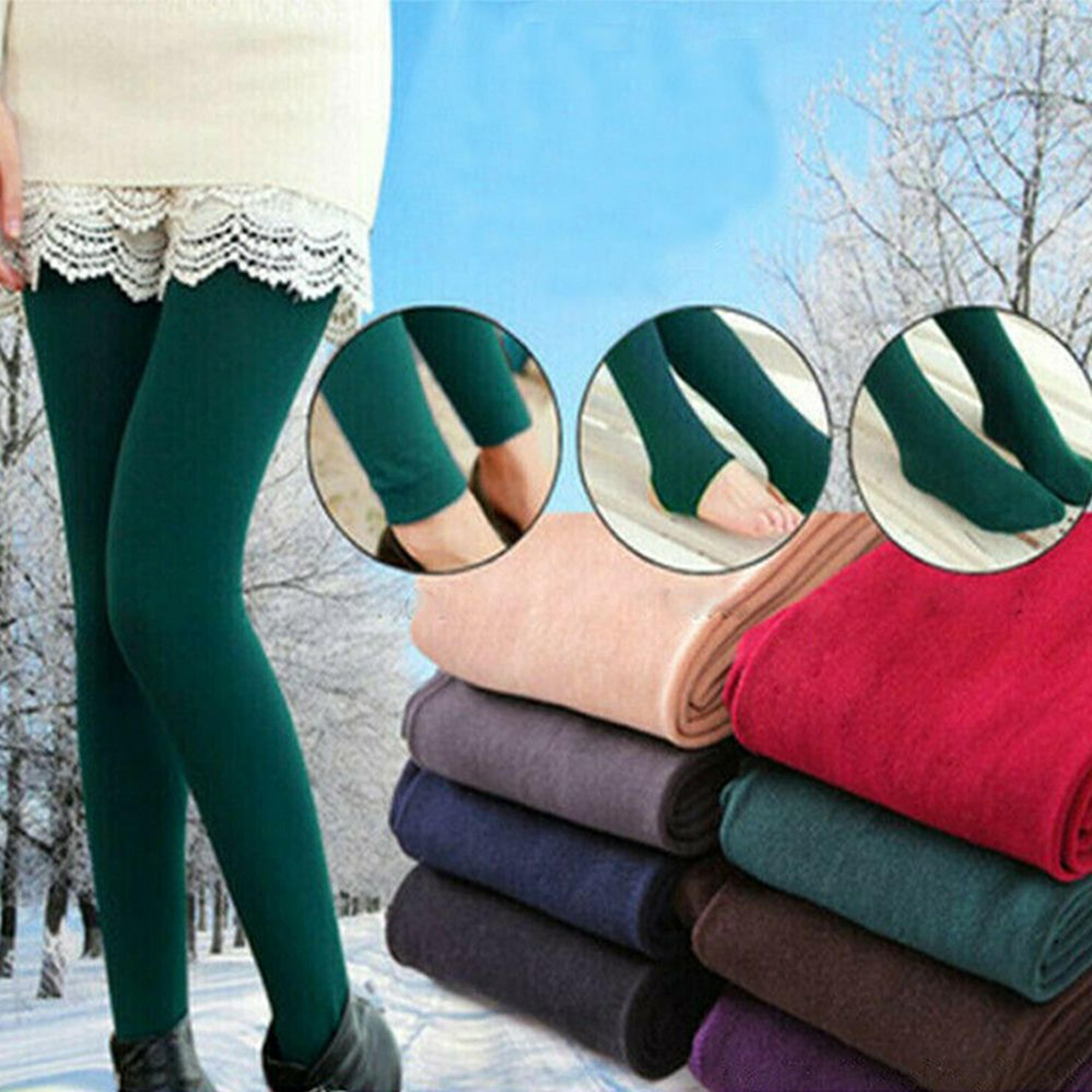 women fleece lined tights thermal pantyhose warm winter leggings