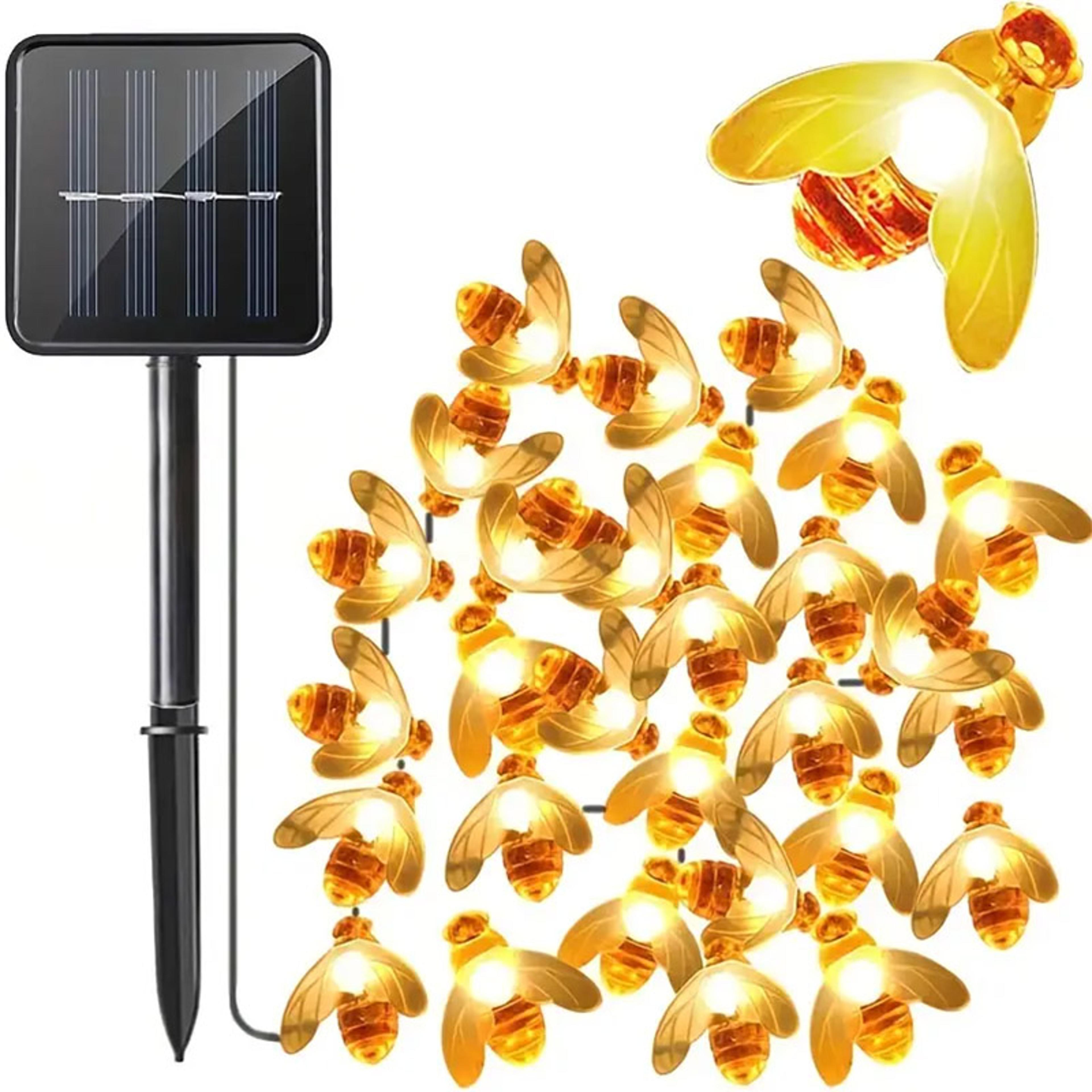 led solar honey bee fairy string lights for garden and patio