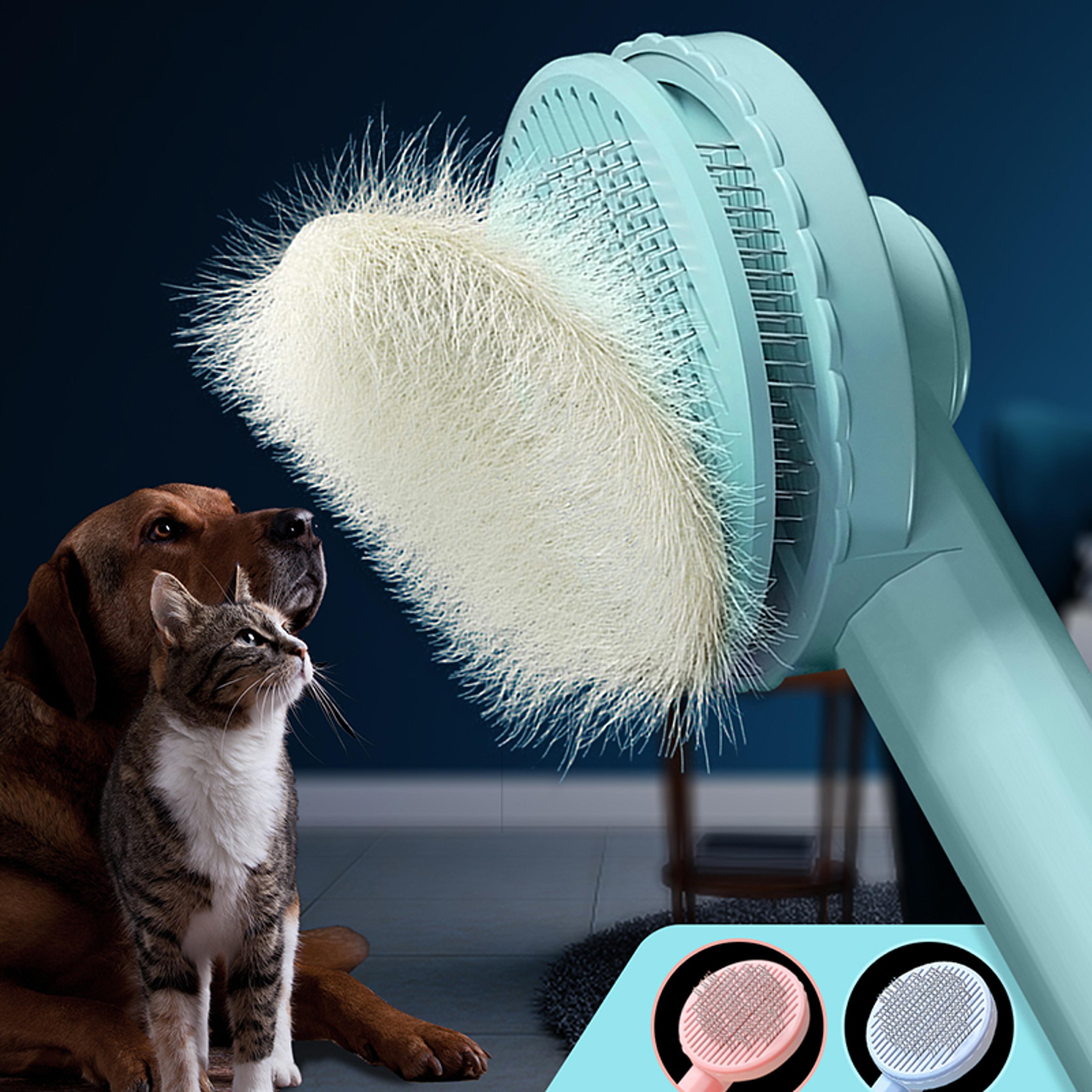 cat grooming brush for shedding and easy pet hair removal