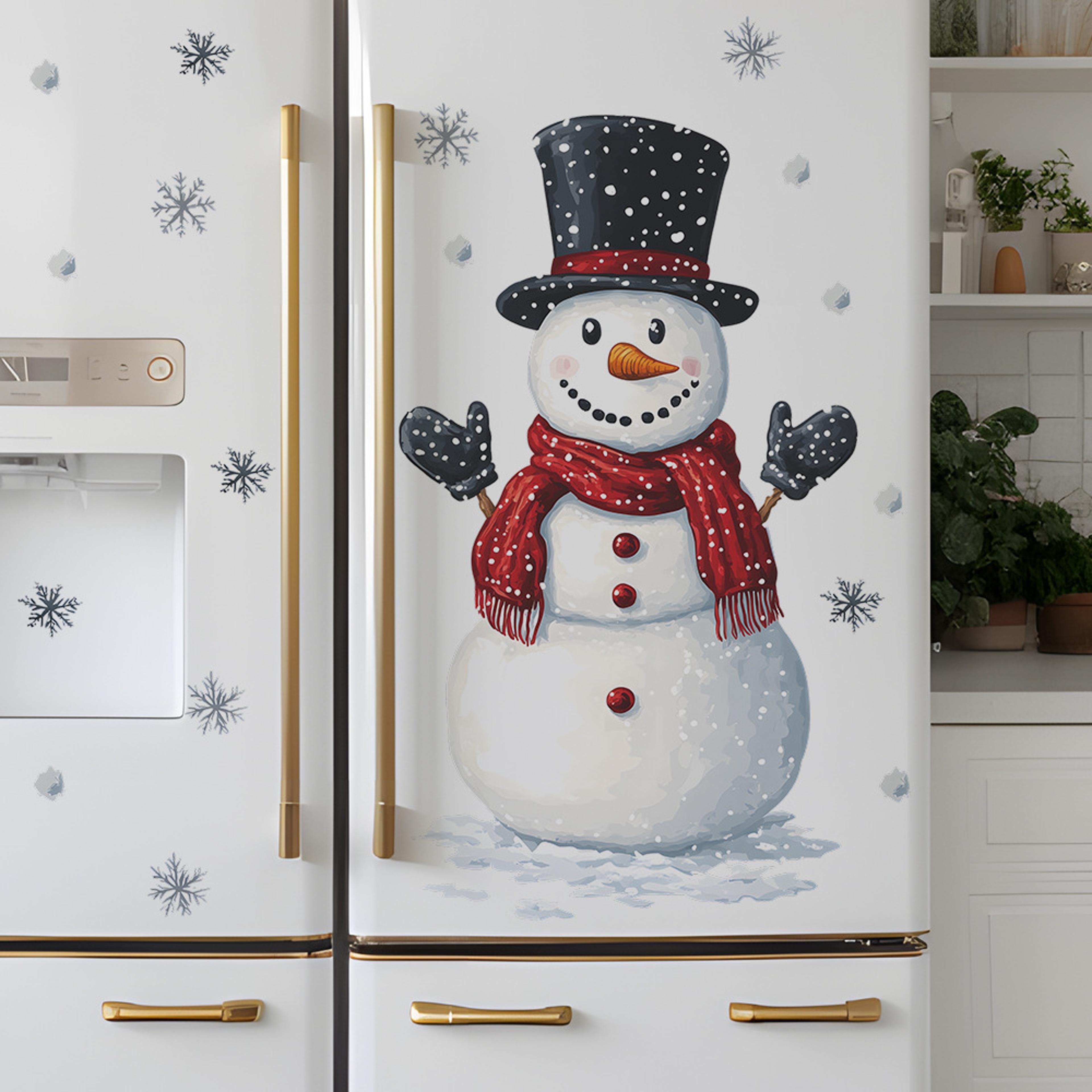 christmas snowman wall stickers self adhesive snowflake holiday decor