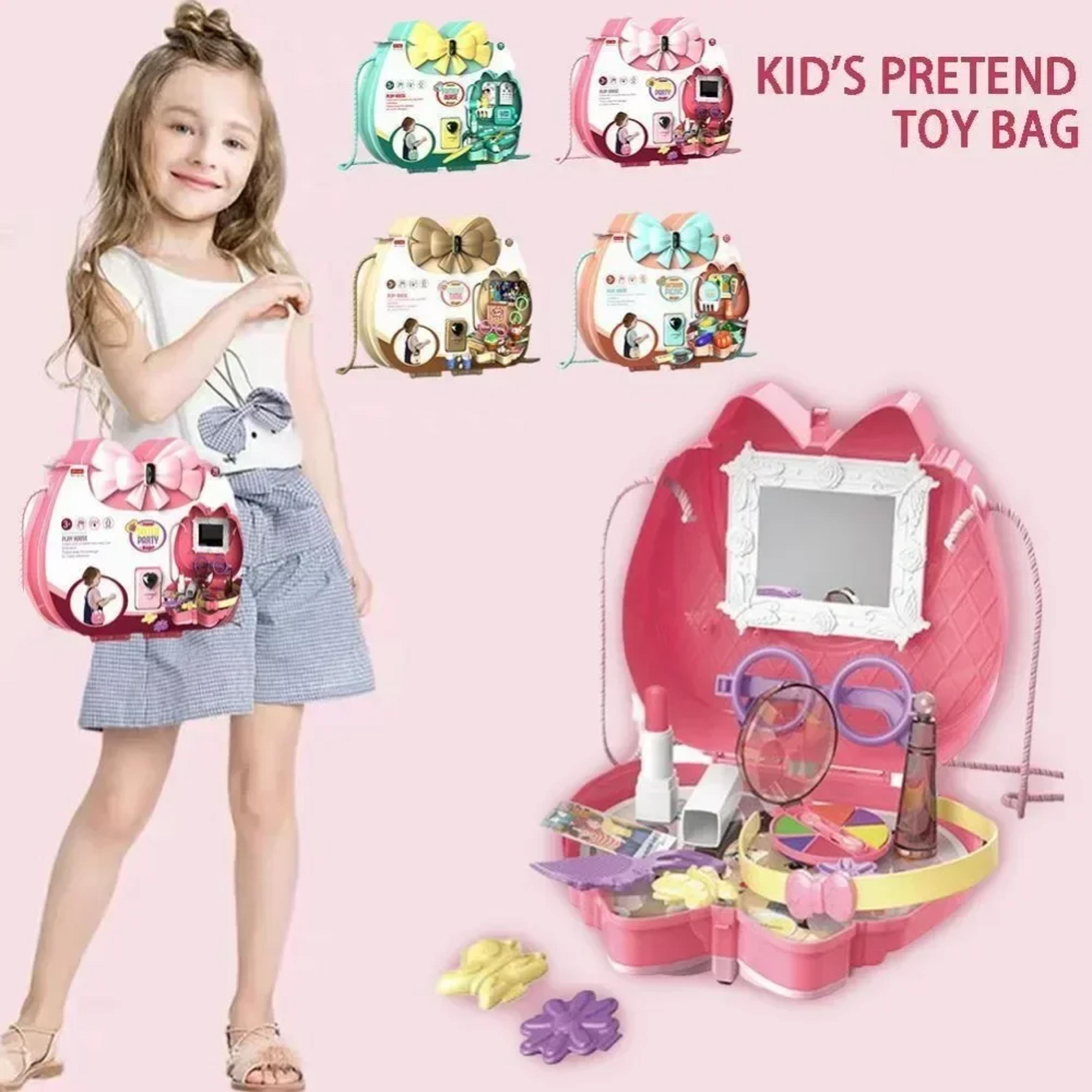 kids pretend play makeup doctor kit crossbody travel bag toy set