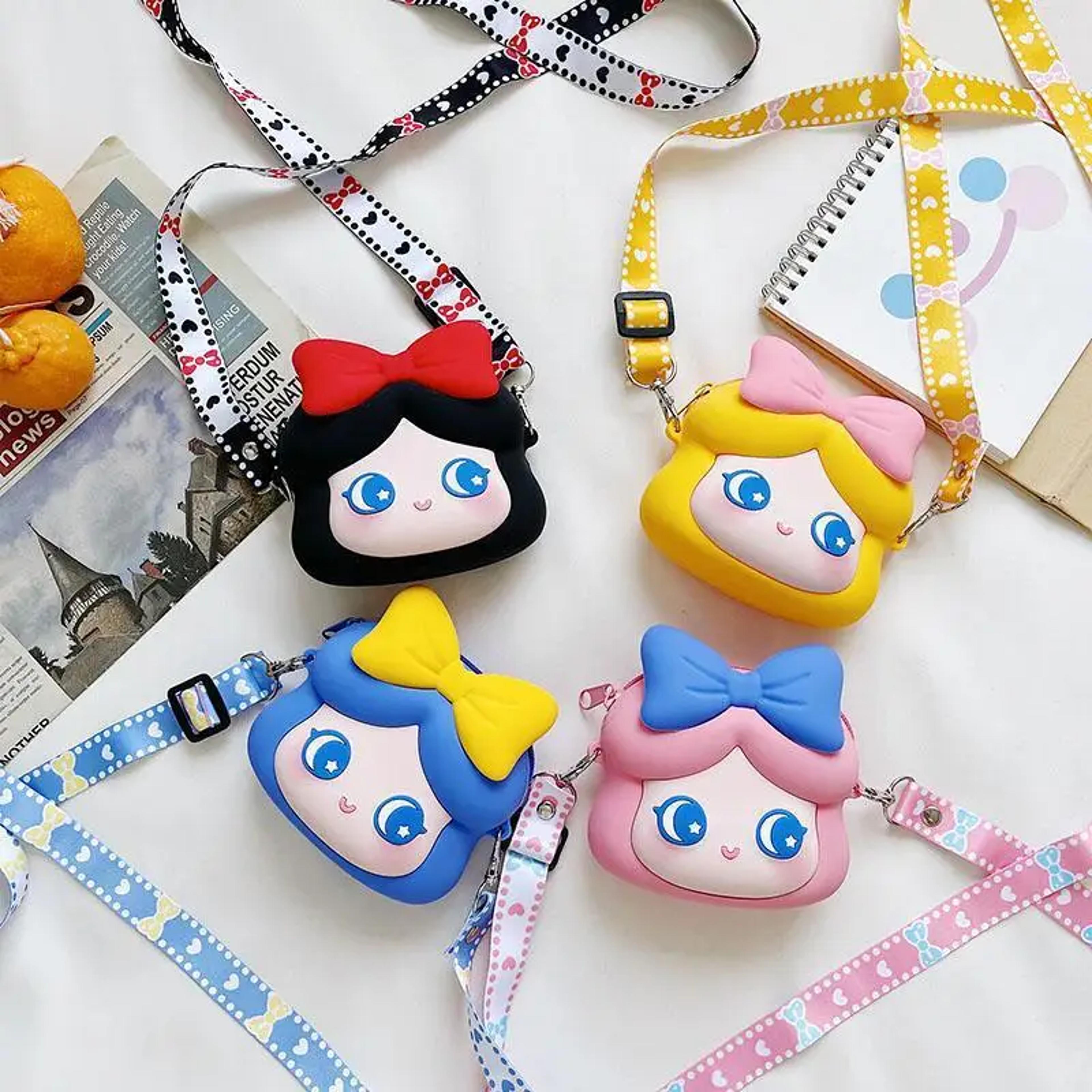 kawaii princess crossbody bag waterproof silicone coin purse for girls