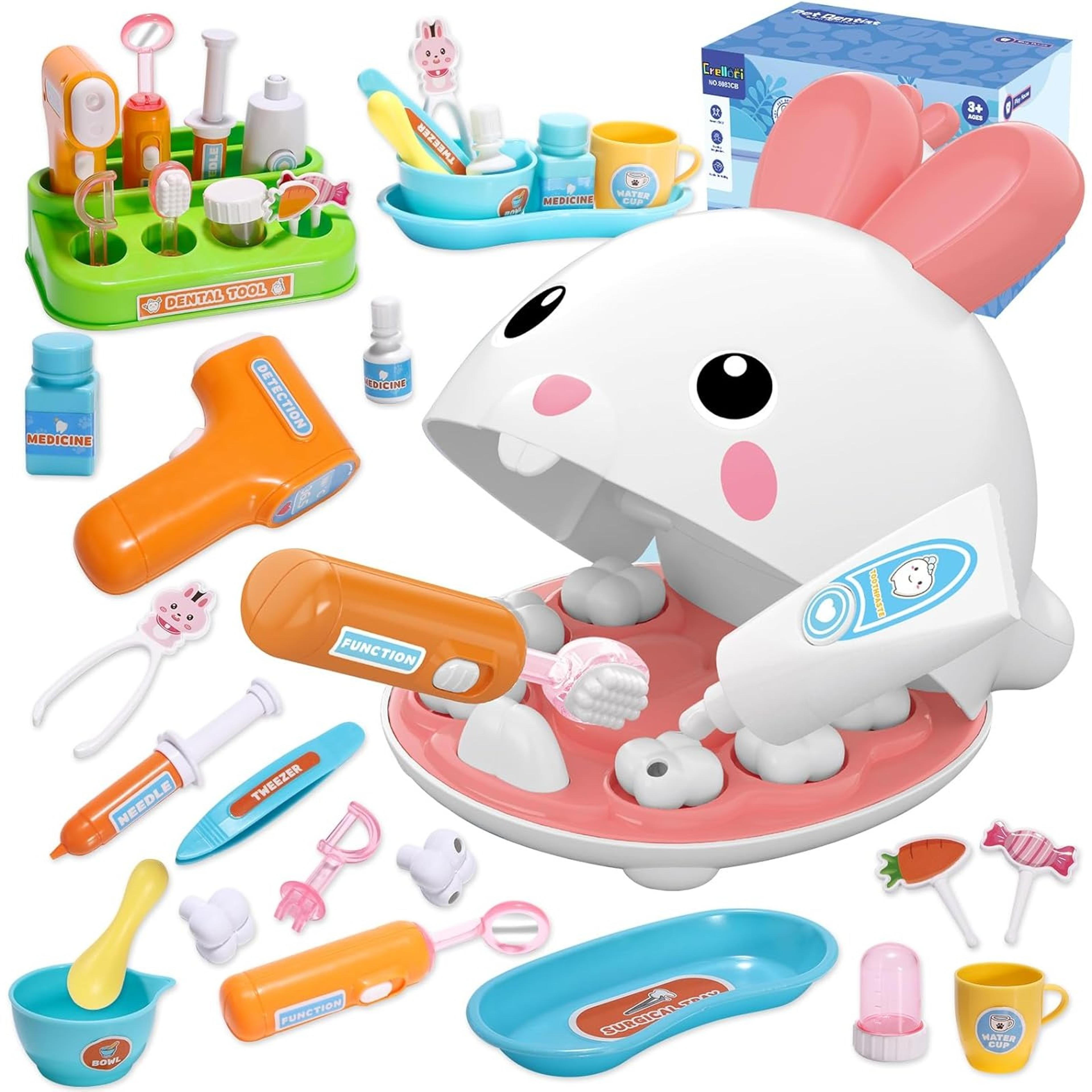 bunny doctor kit for toddlers pretend play medical kit and dentist play set