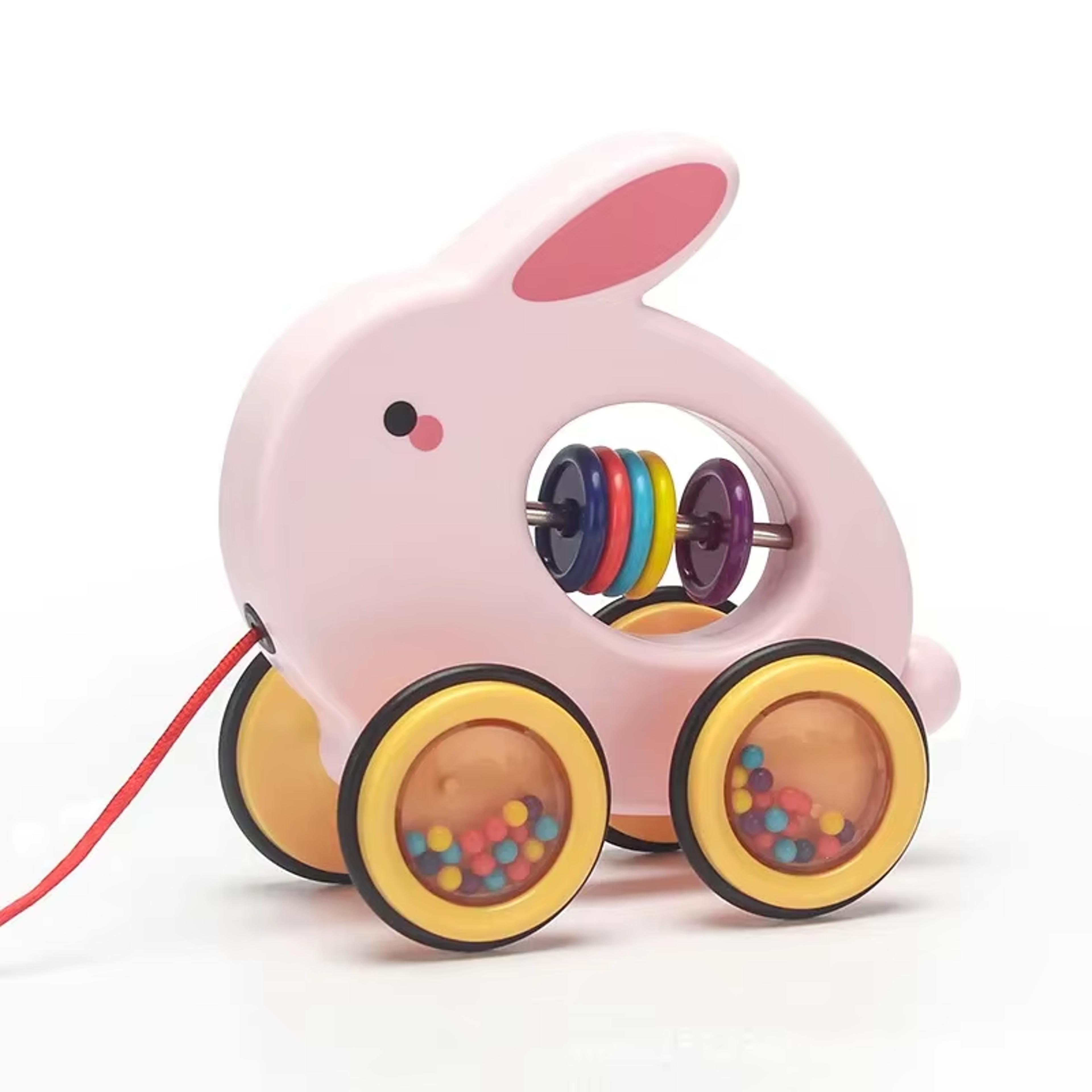 cartoon animal pull along toy educational walking toy for toddlers