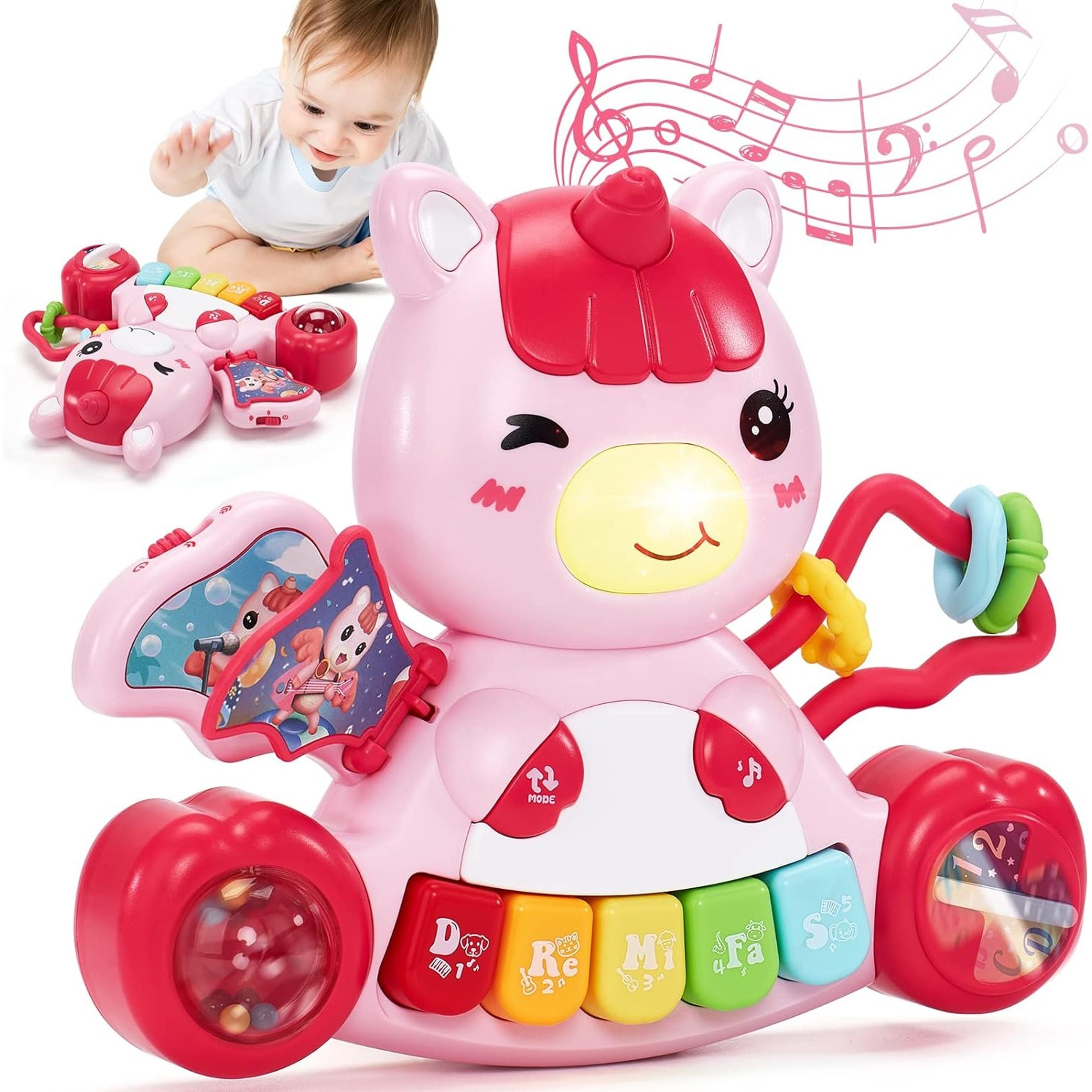 unicorn musical piano baby learning toy with lights and interactive sounds