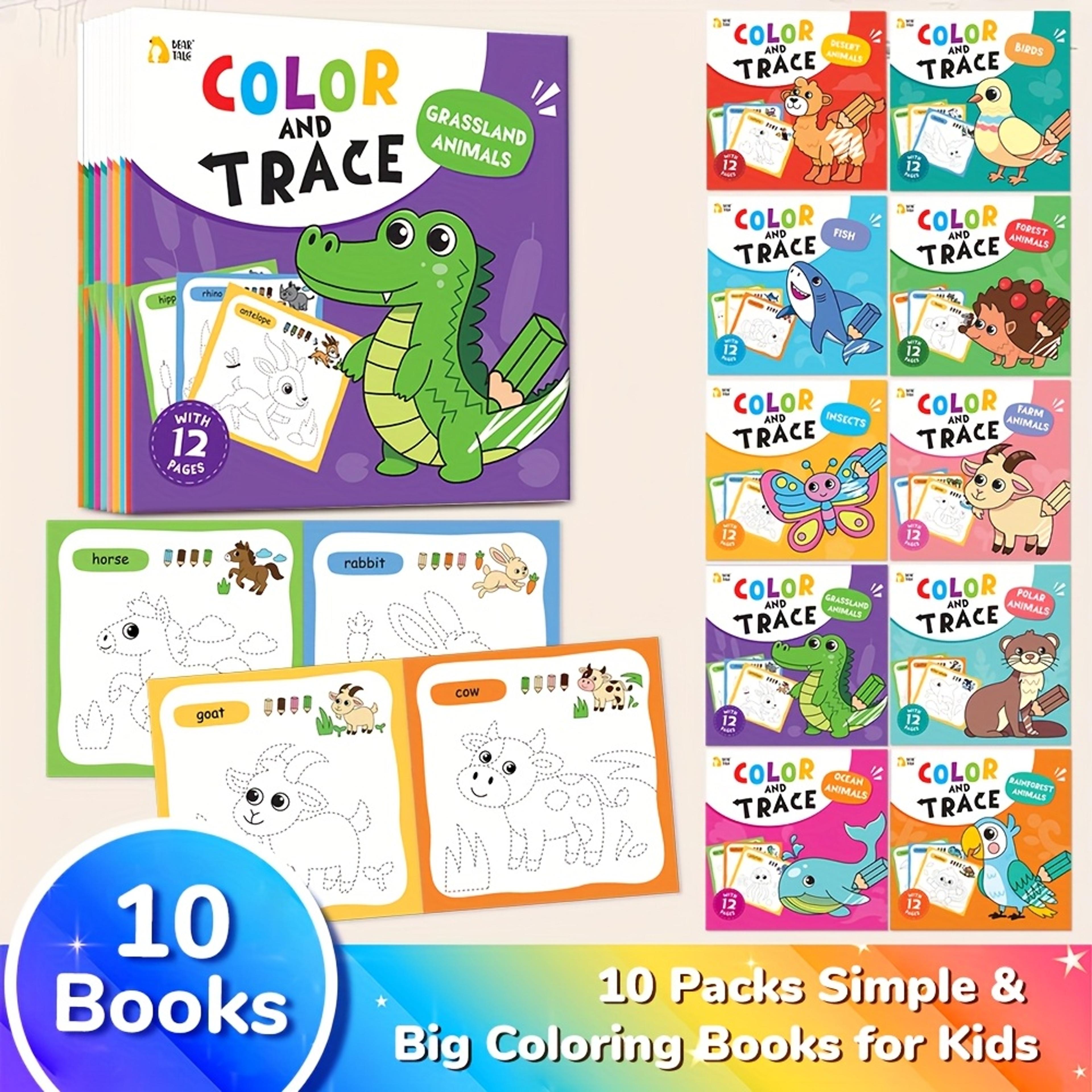 kids coloring books cartoon animal educational art activity set