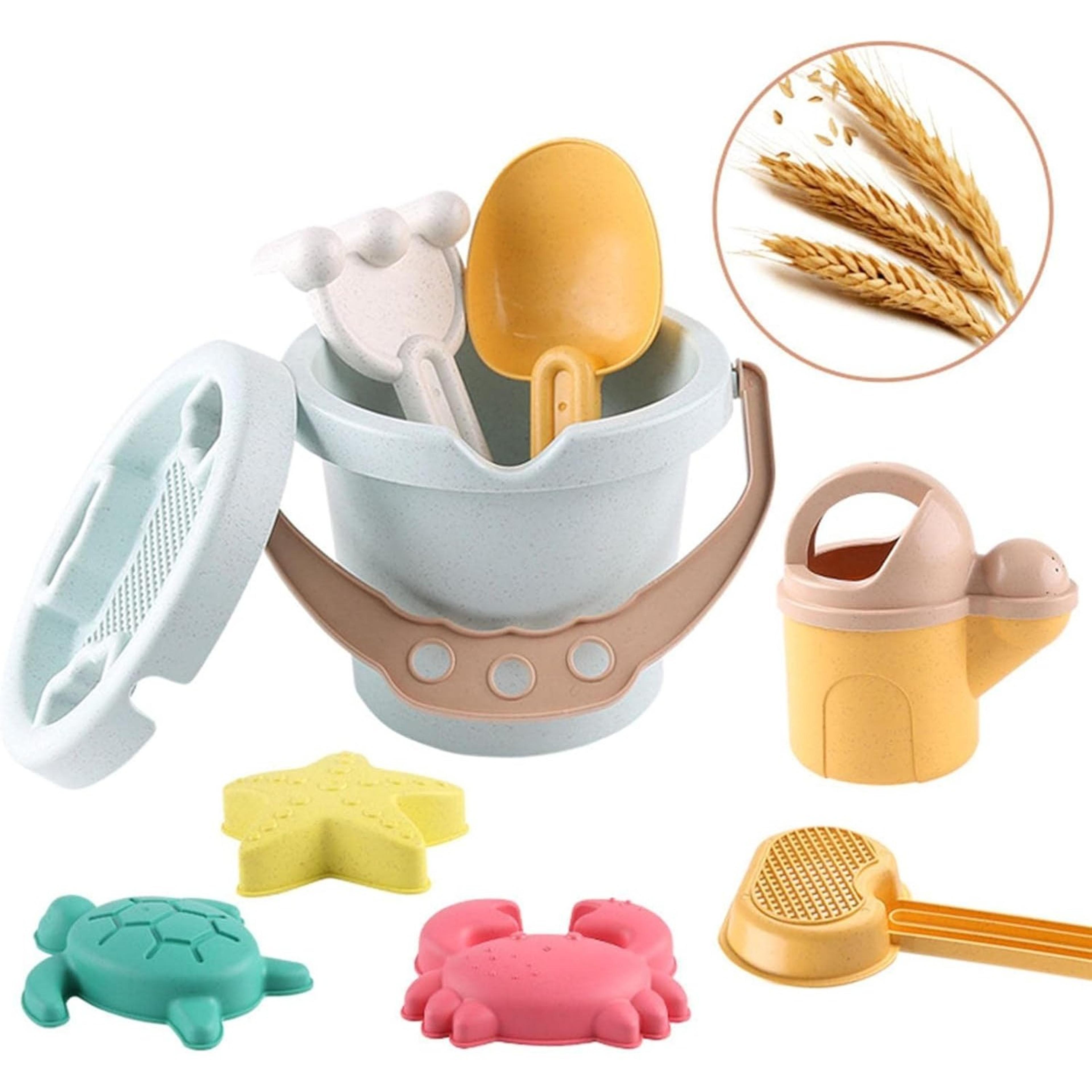 sea creature kids beach sand toy set with bucket shovel and watering can