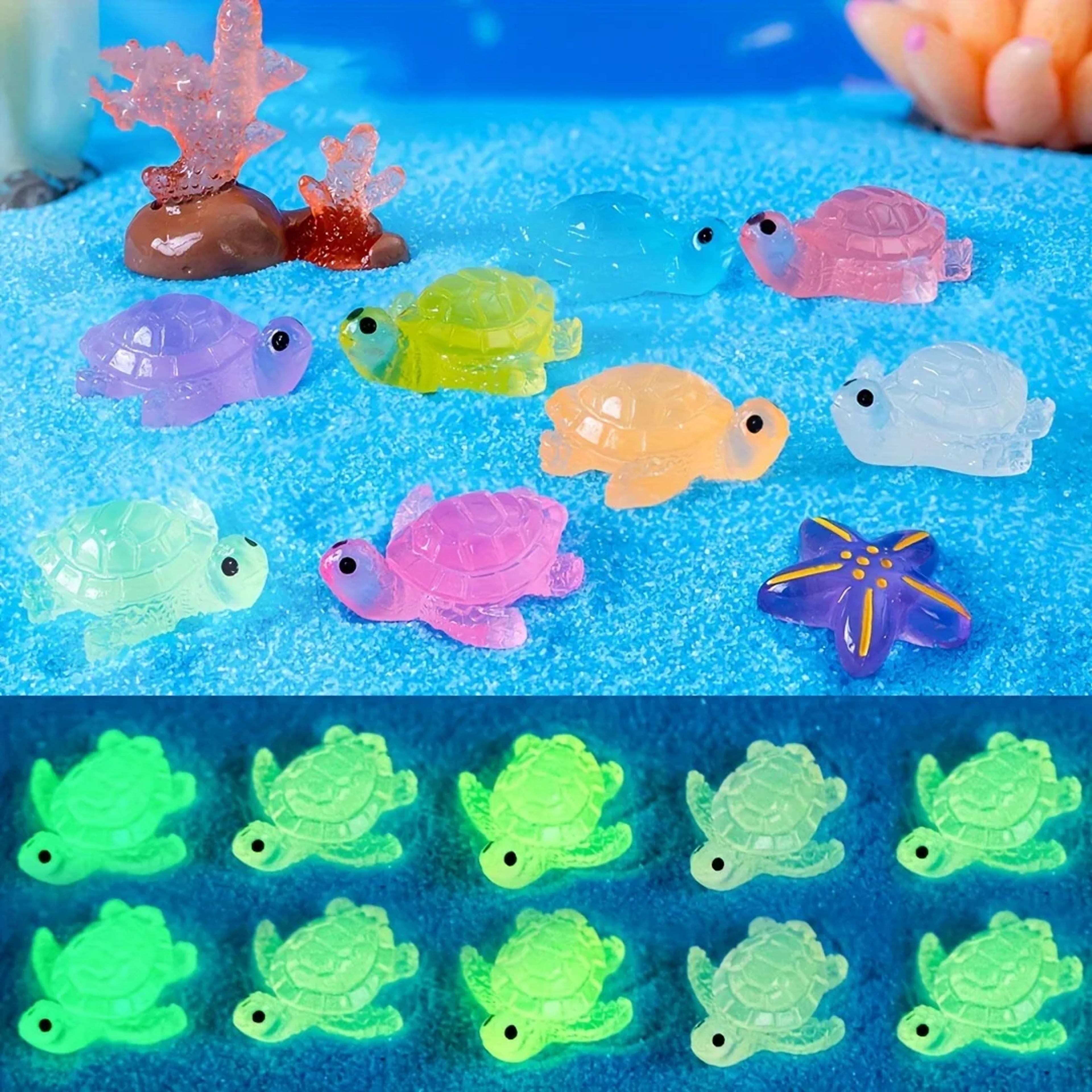glow in the dark turtle figurines mini resin turtles for fairy garden decor