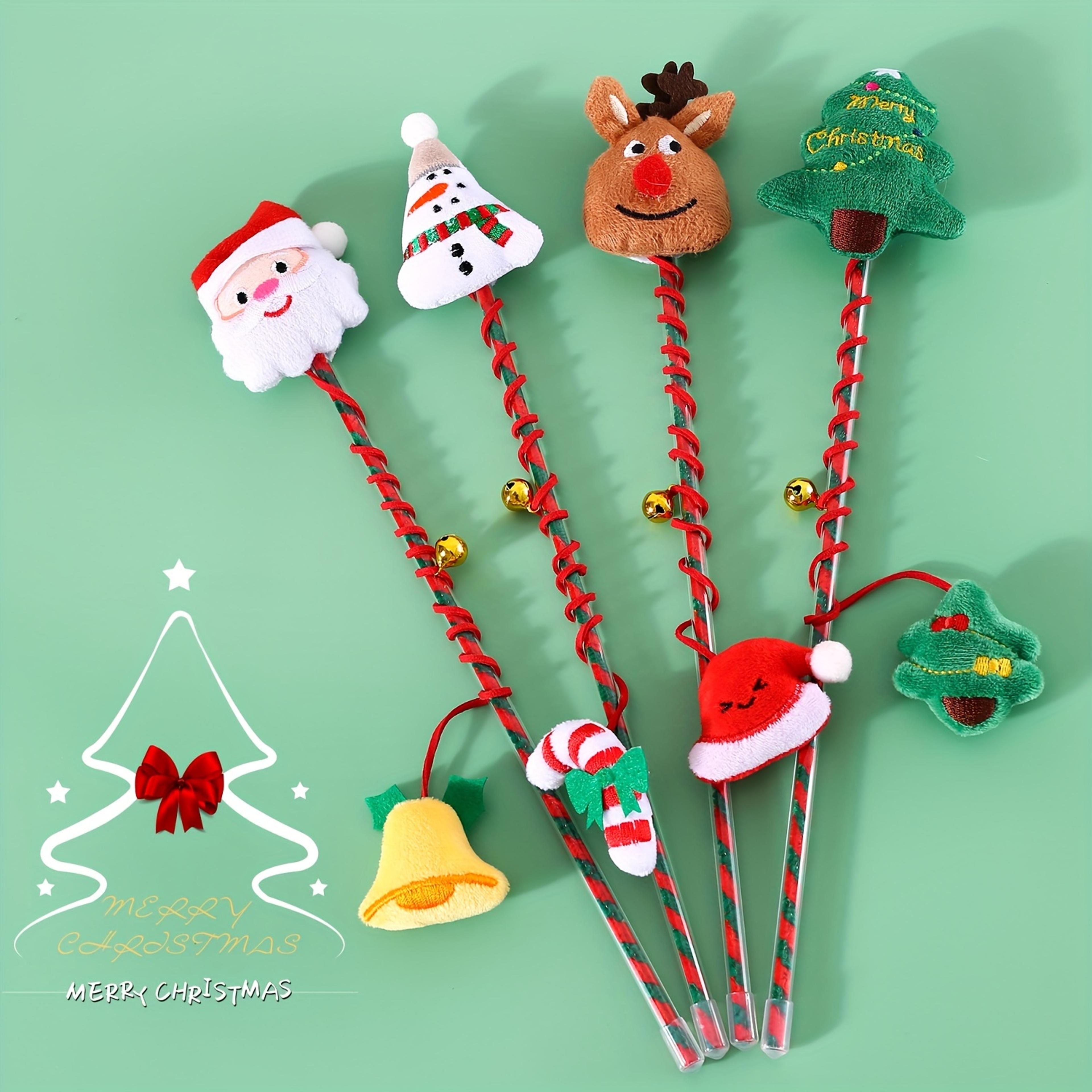 christmas cat wand toy interactive bell teaser for indoor cats