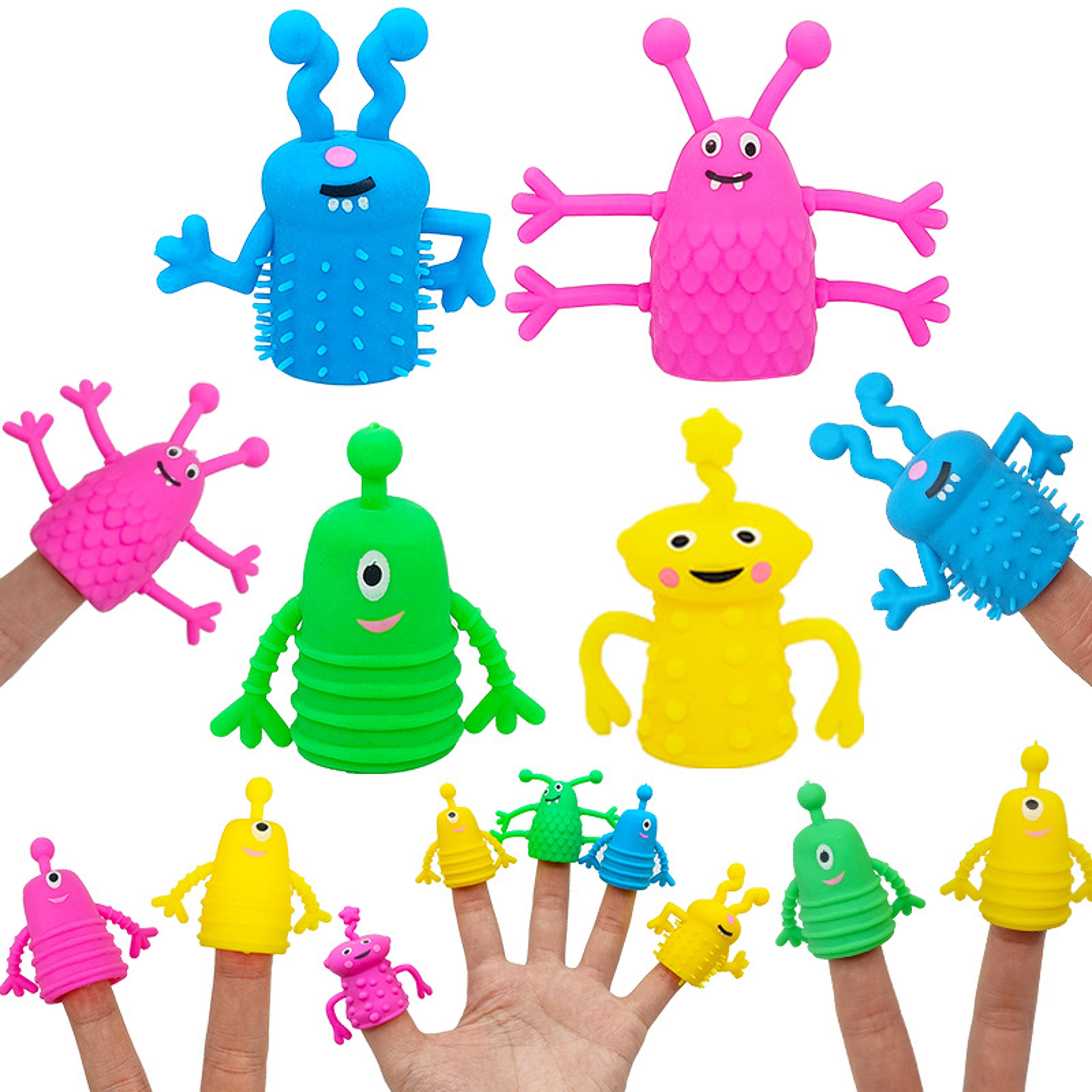 colorful stretchy monster finger puppets soft rubber kids party favor toys