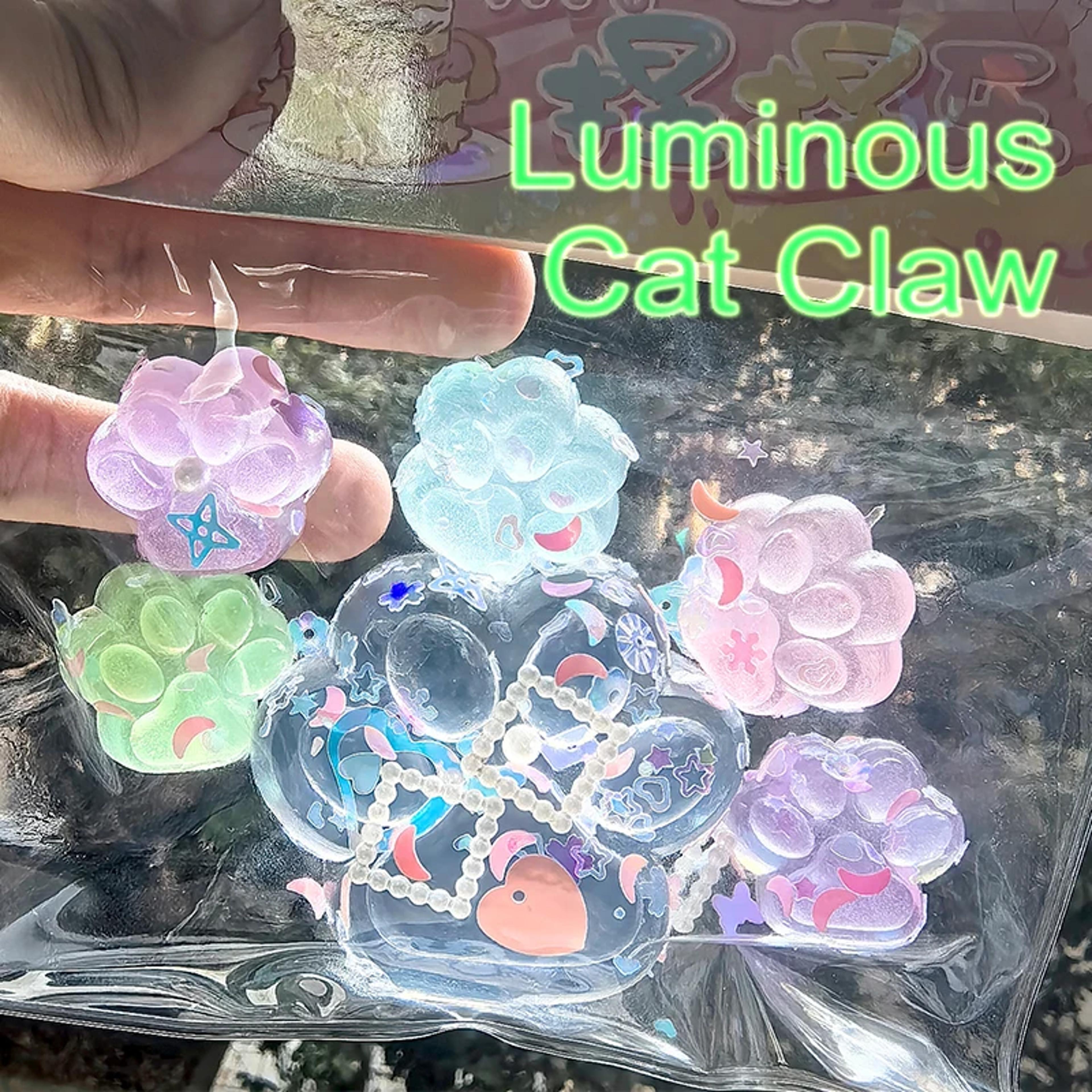 luminous cat paw hamster squishy stress relief sensory toy