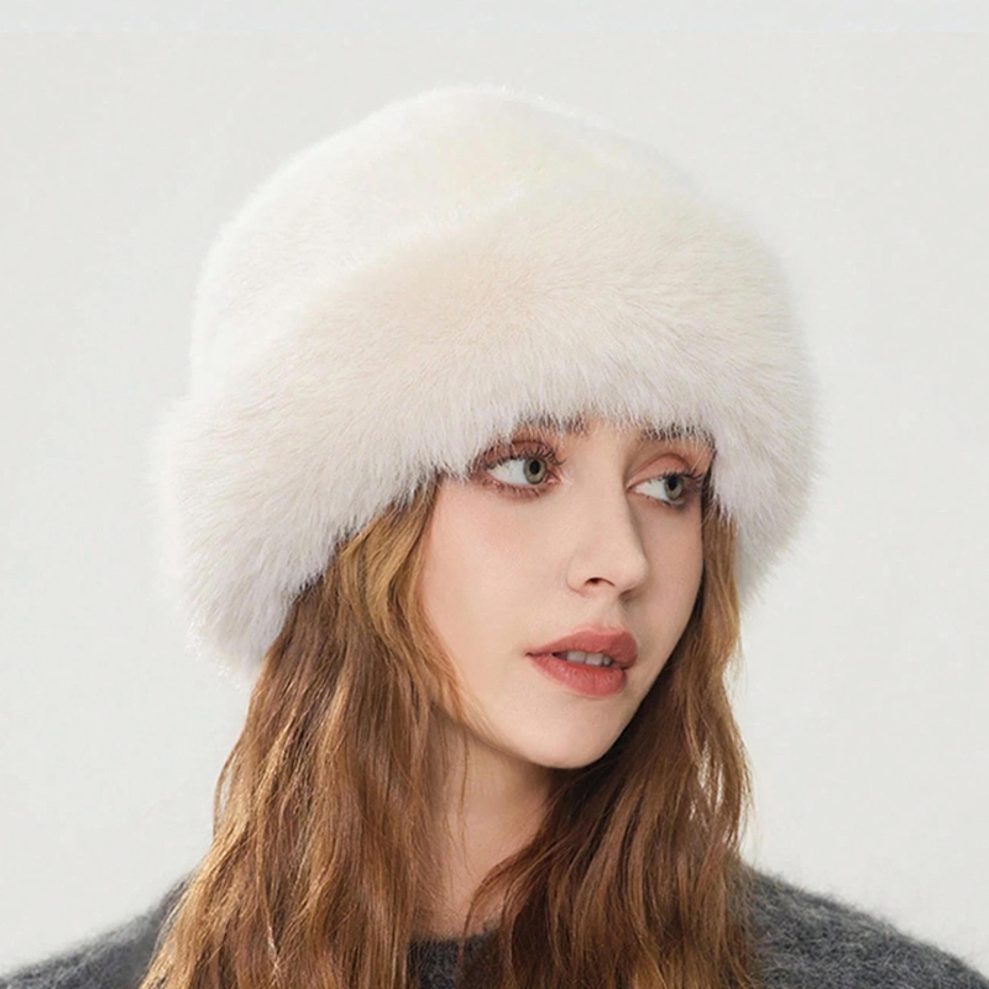 women's winter fleece bucket hat warm outdoor ski hat
