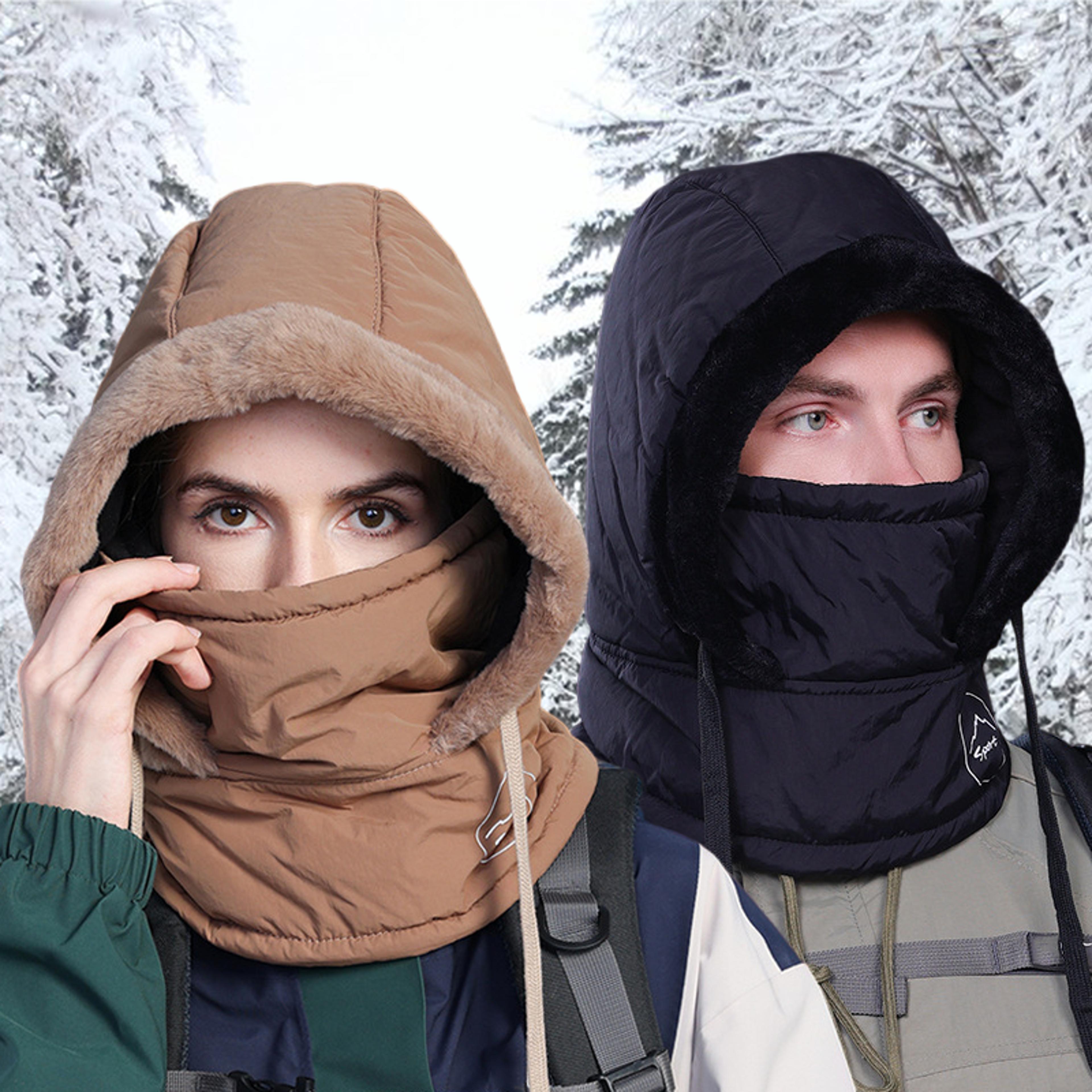 plush winter balaclava hat with face mask and neck warmer