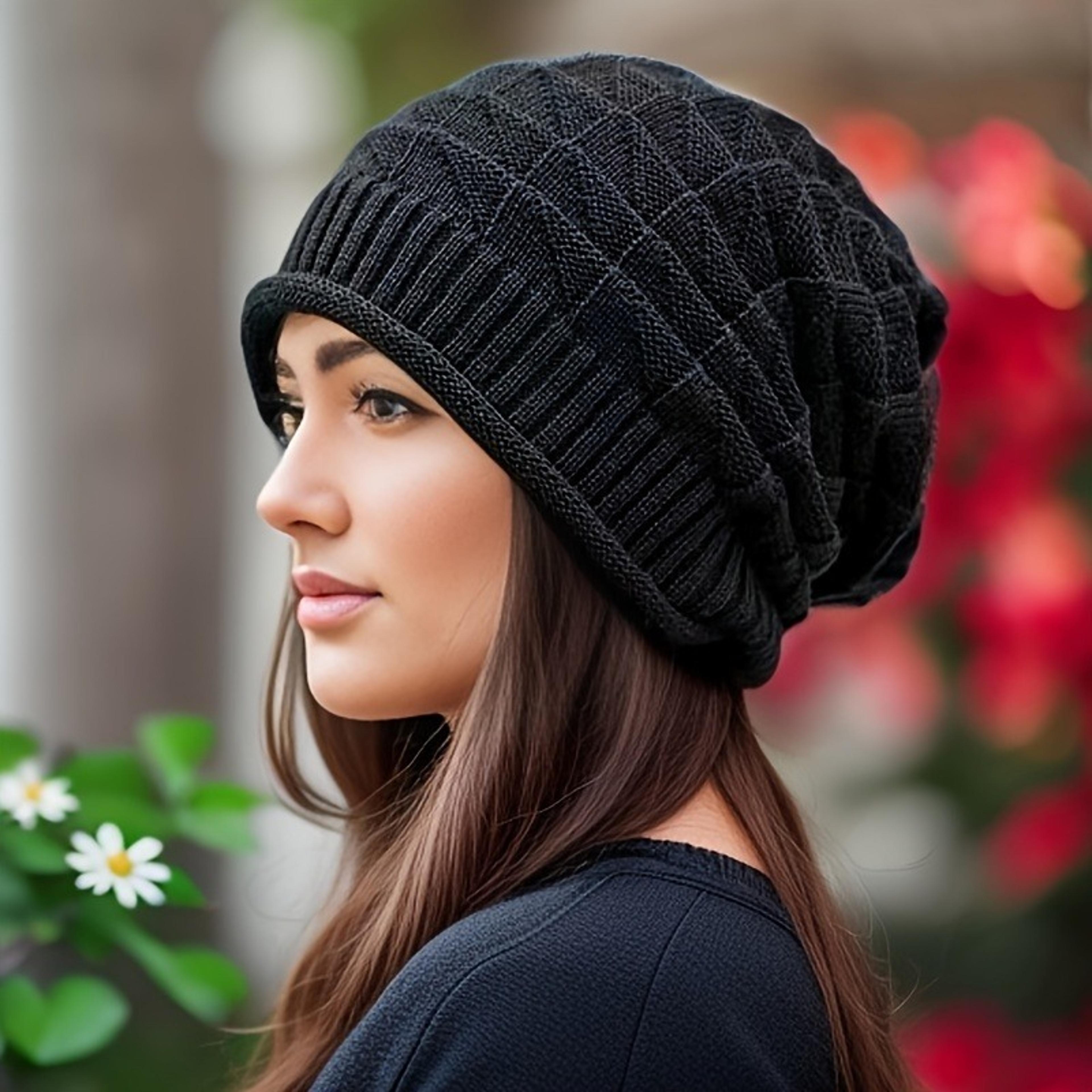 women's chunky slouch beanie lightweight ear warmer autumn hat