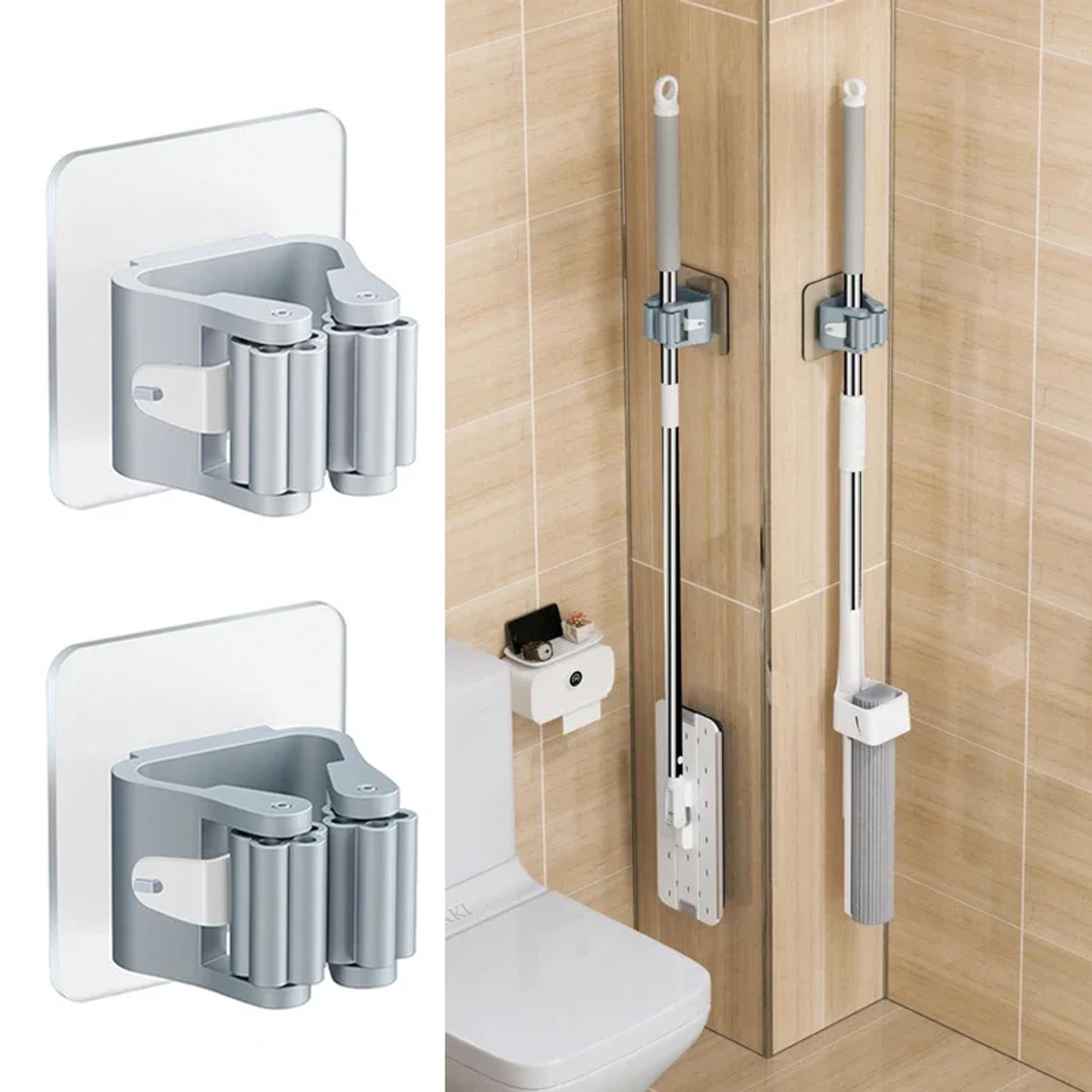 waterproof wall mounted mop holder broom hanger space saving storage rack