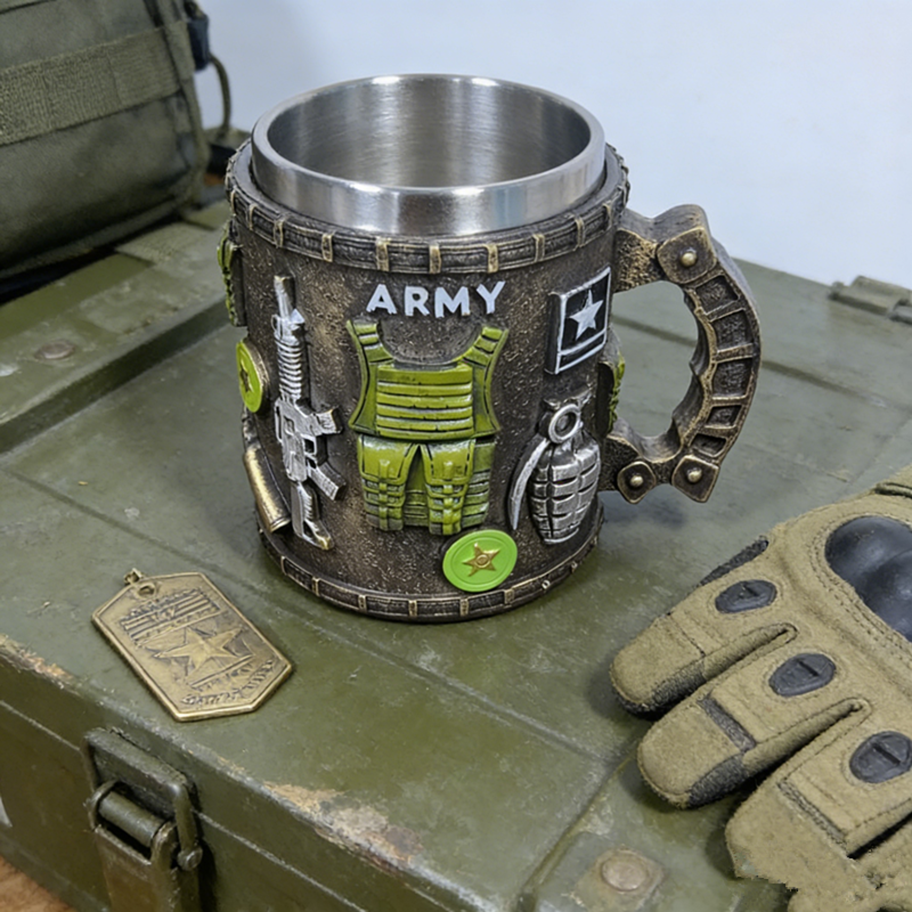tactical military mug army coffee cup gift for soldiers hunters and veterans
