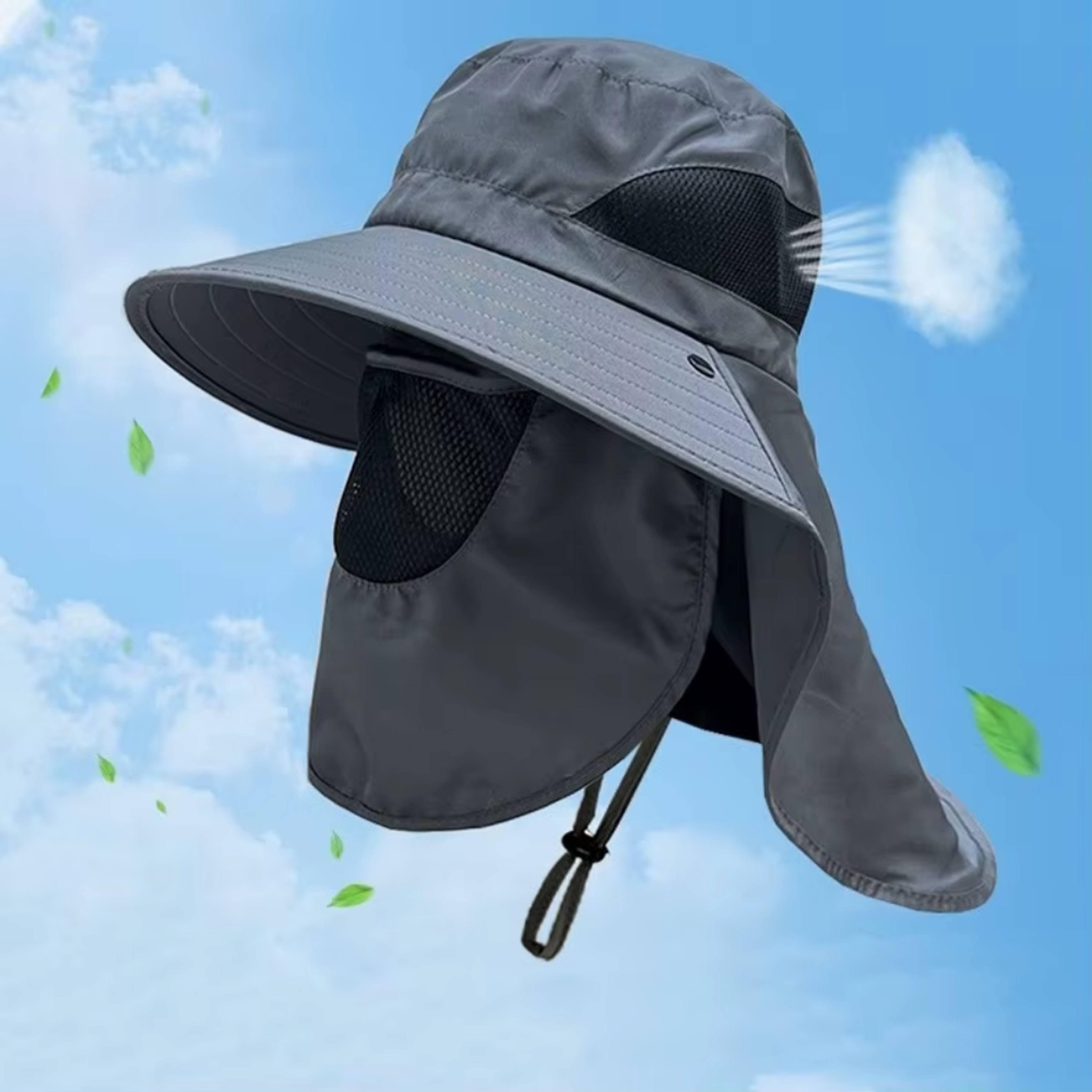 uv protection sun hat wide brim fishing hat with neck flap