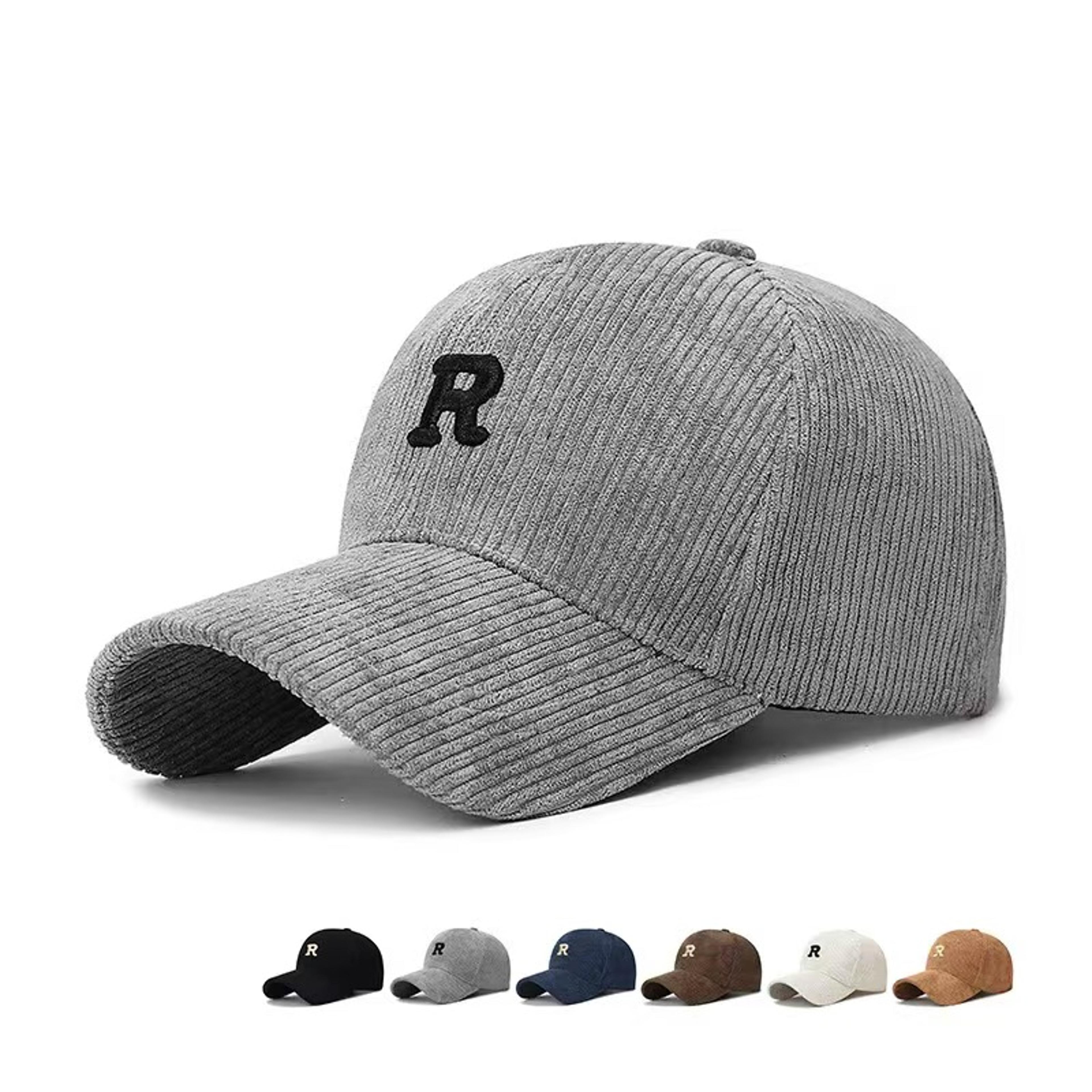 corduroy baseball cap embroidered letter adjustable structured hat