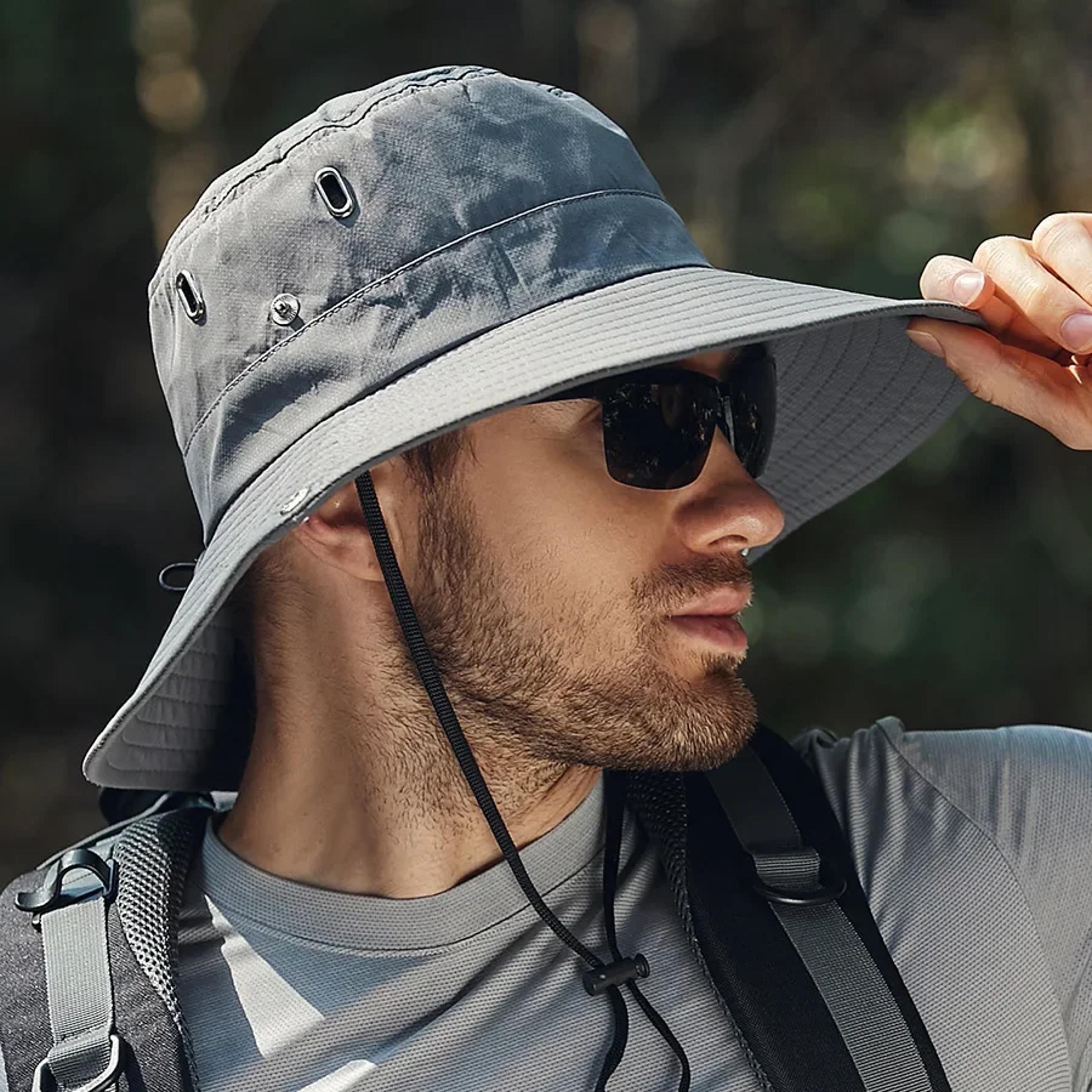 men's wide brim sun hat waterproof uv protection fishing hat