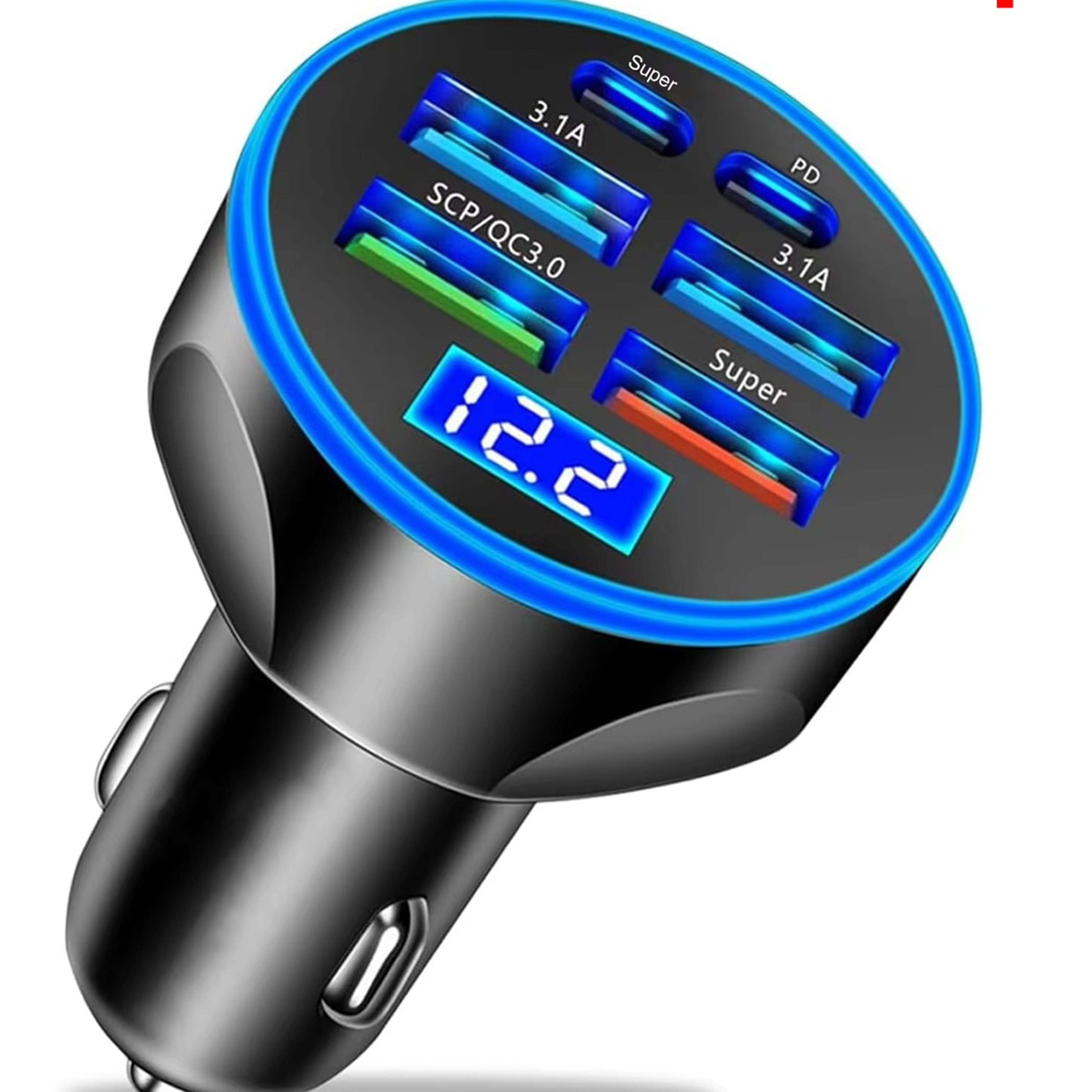 multi port usb c car charger adapter with max output gan fast charging