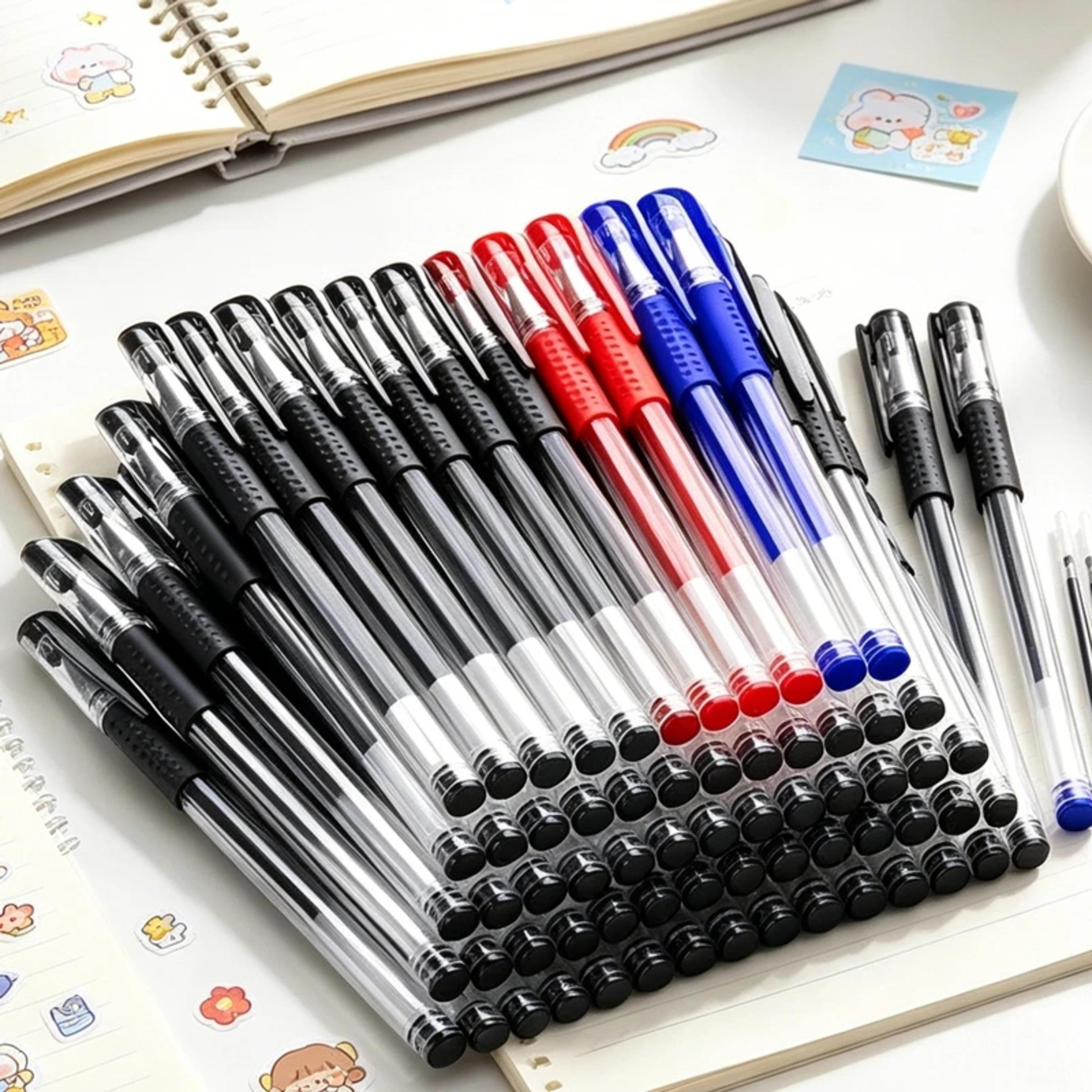 25 piece gel pen set with 0.5mm black blue and red ink