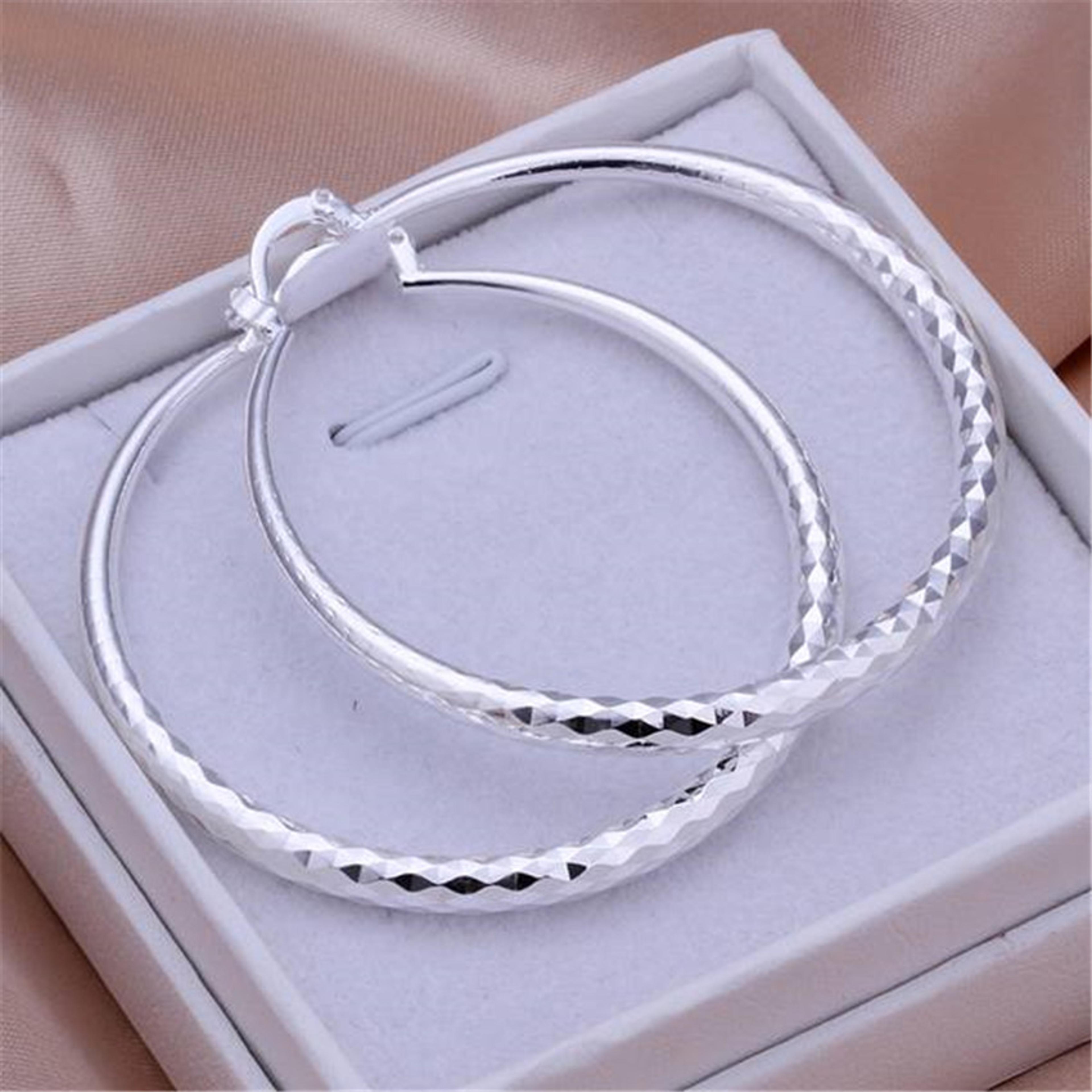 sterling silver circle hoop earrings for women