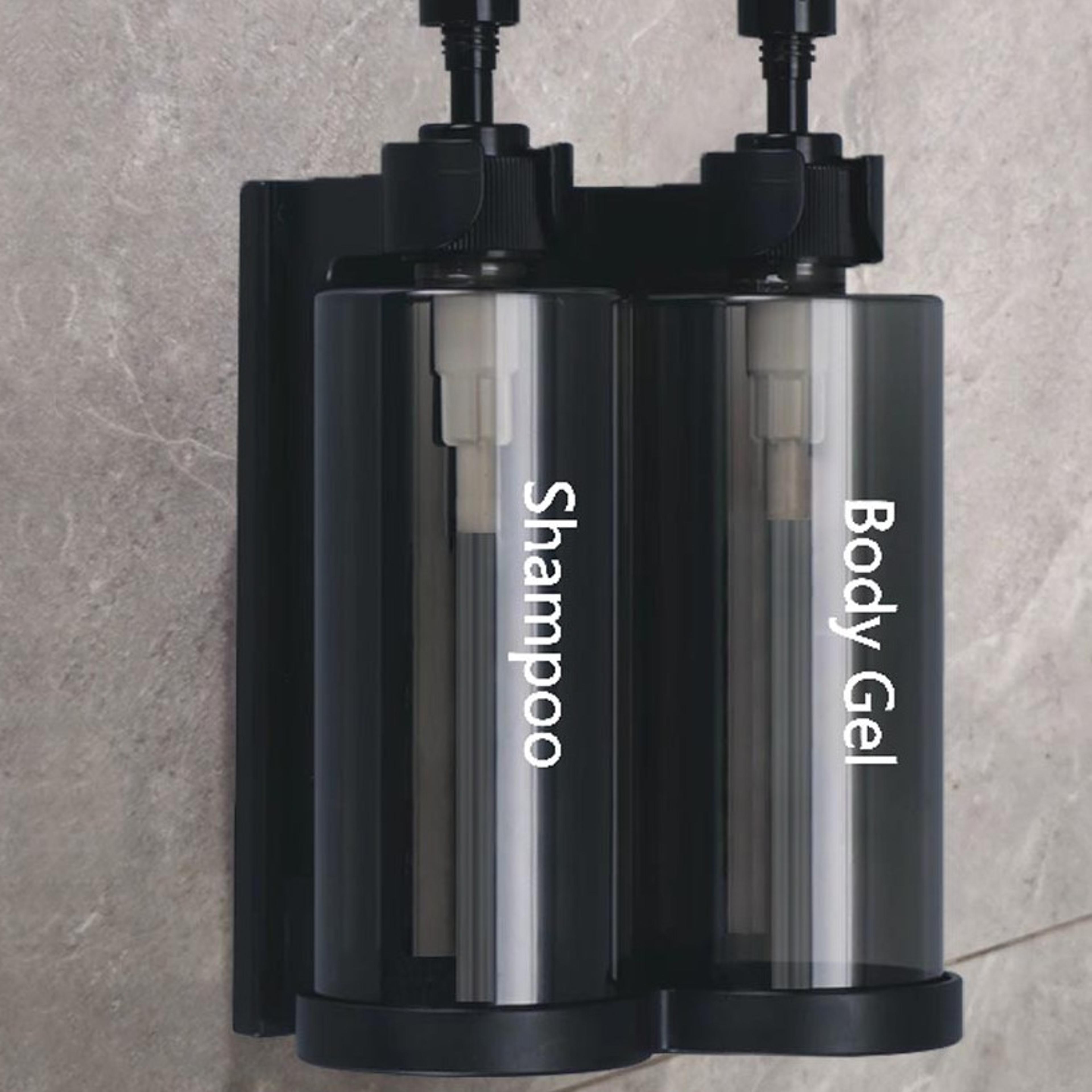 wall mounted shower dispenser with clear window and safety lock