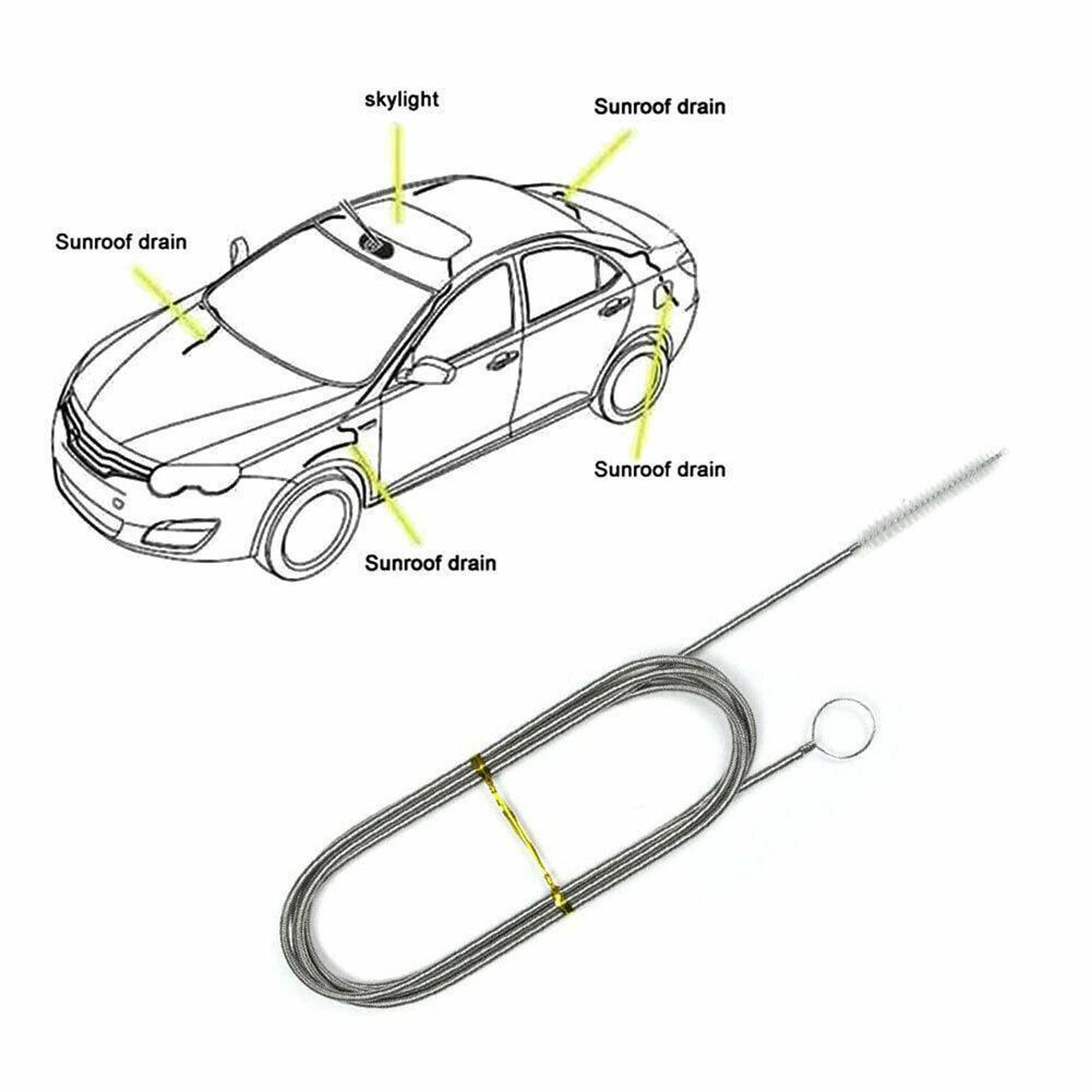 car sunroof drain cleaning brush for long hoses