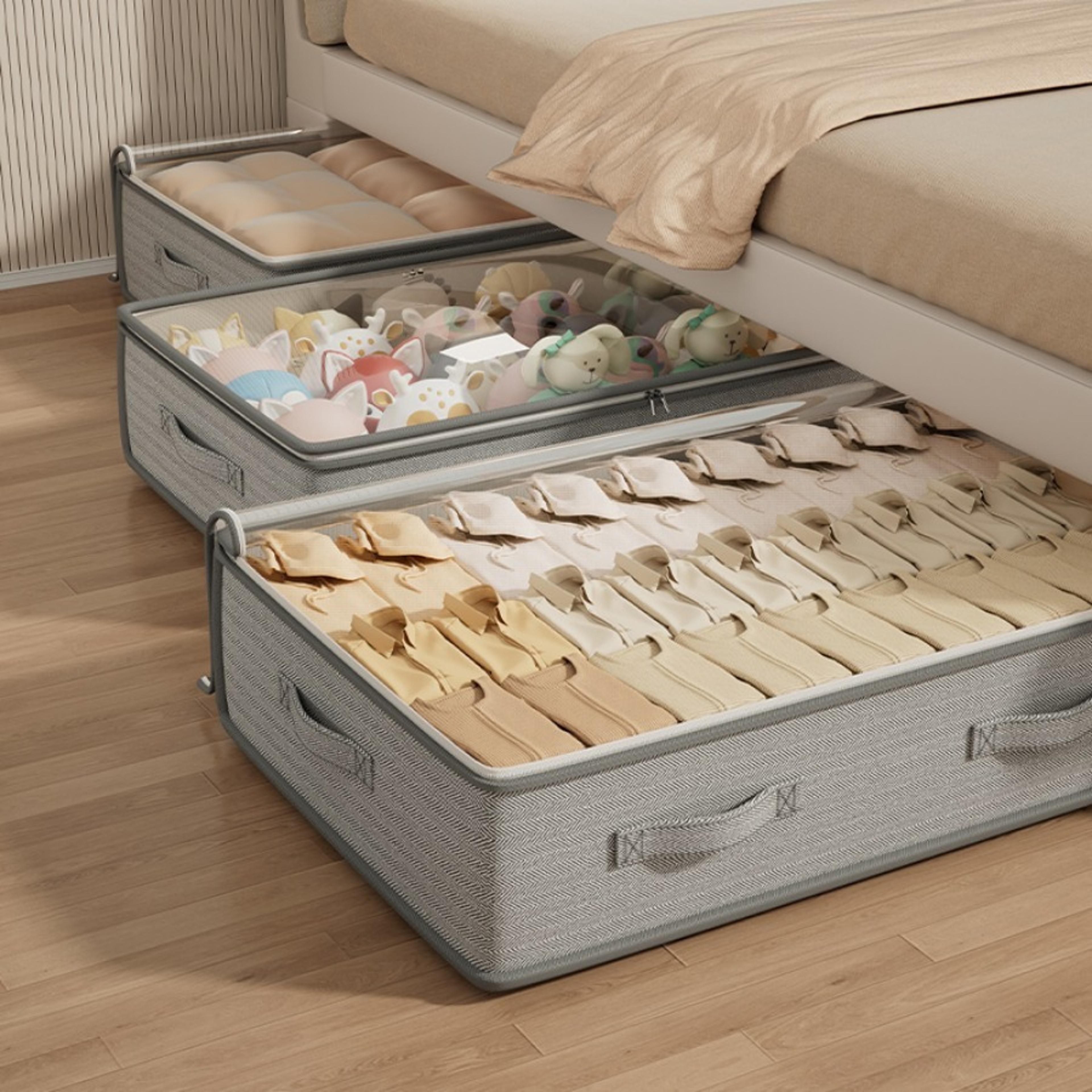 foldable under bed storage containers for sweaters and linens