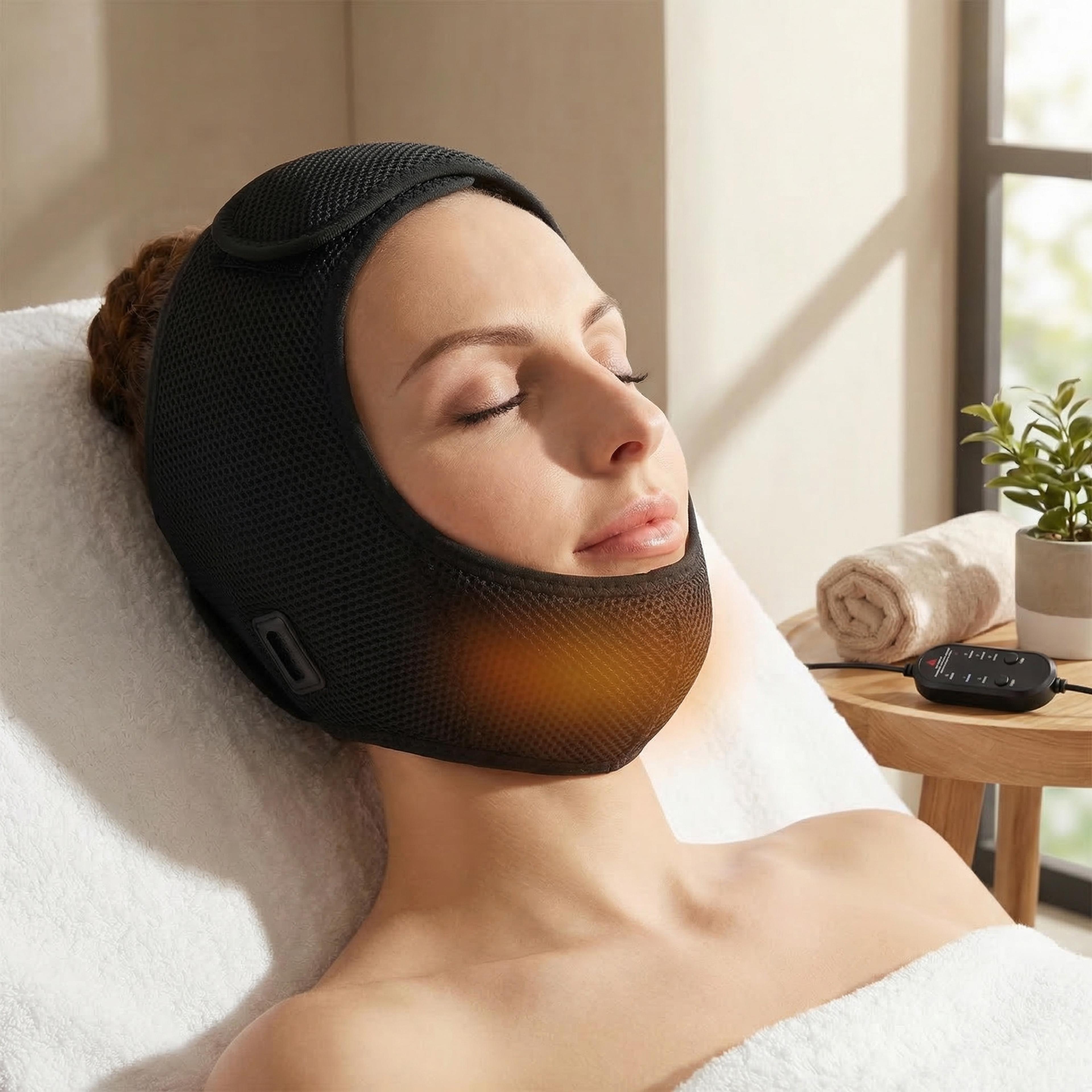 usb electric face heating wrap for tmj and jaw relief