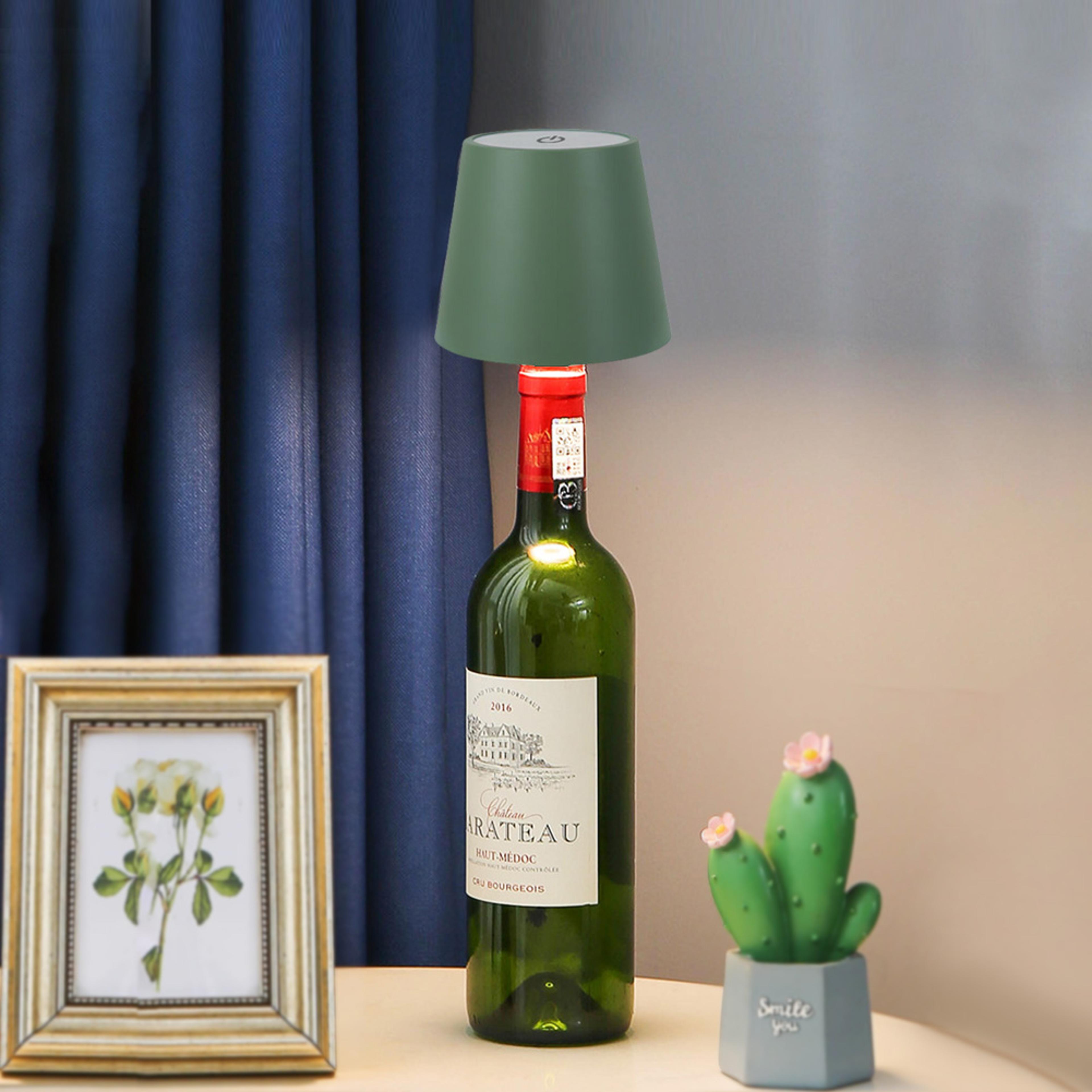 wireless wine bottle lamp with touch control and dimmable led light