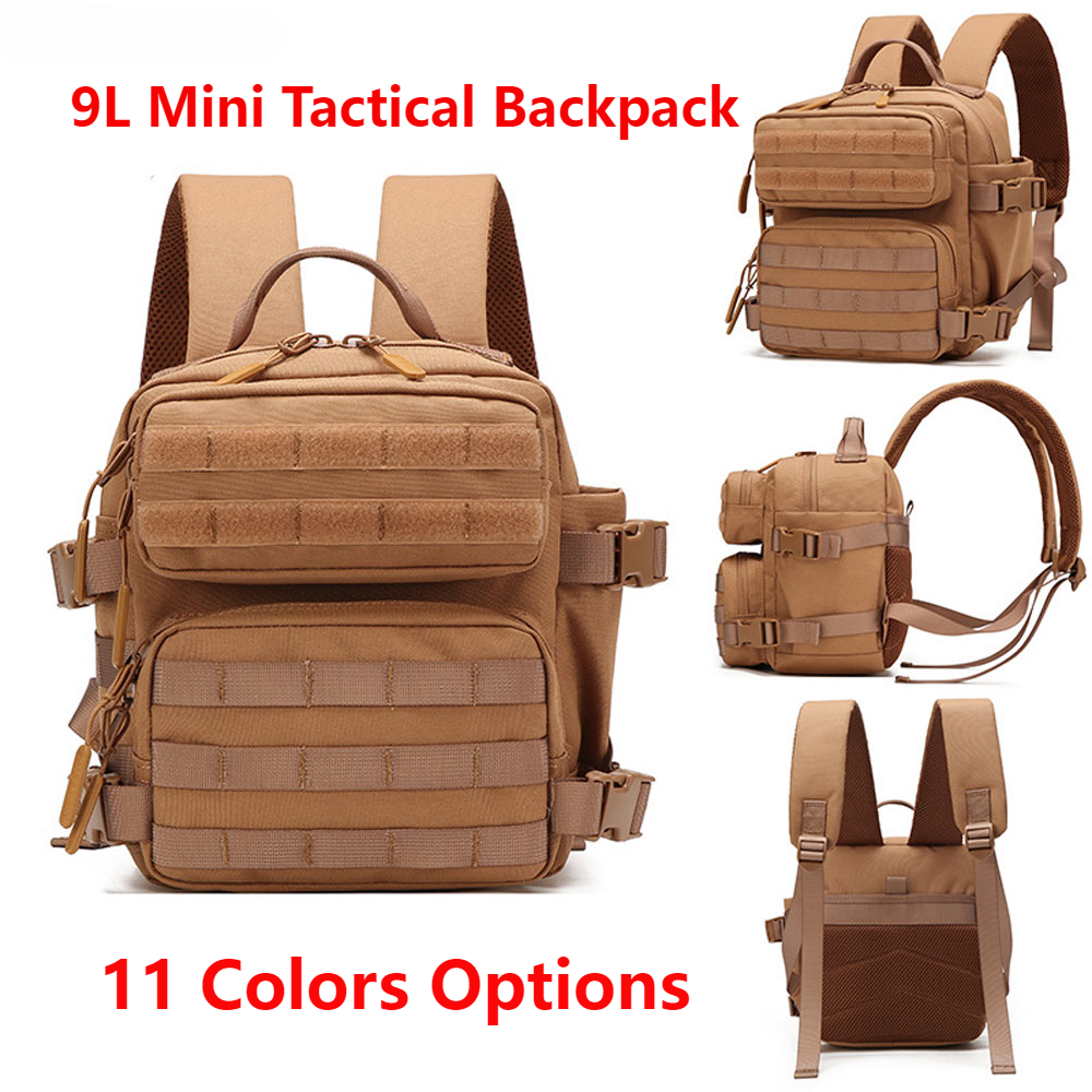 9l sport backpack molle 3 day bug out bag mini outdoor pack for women men edc camping hiking rucksack