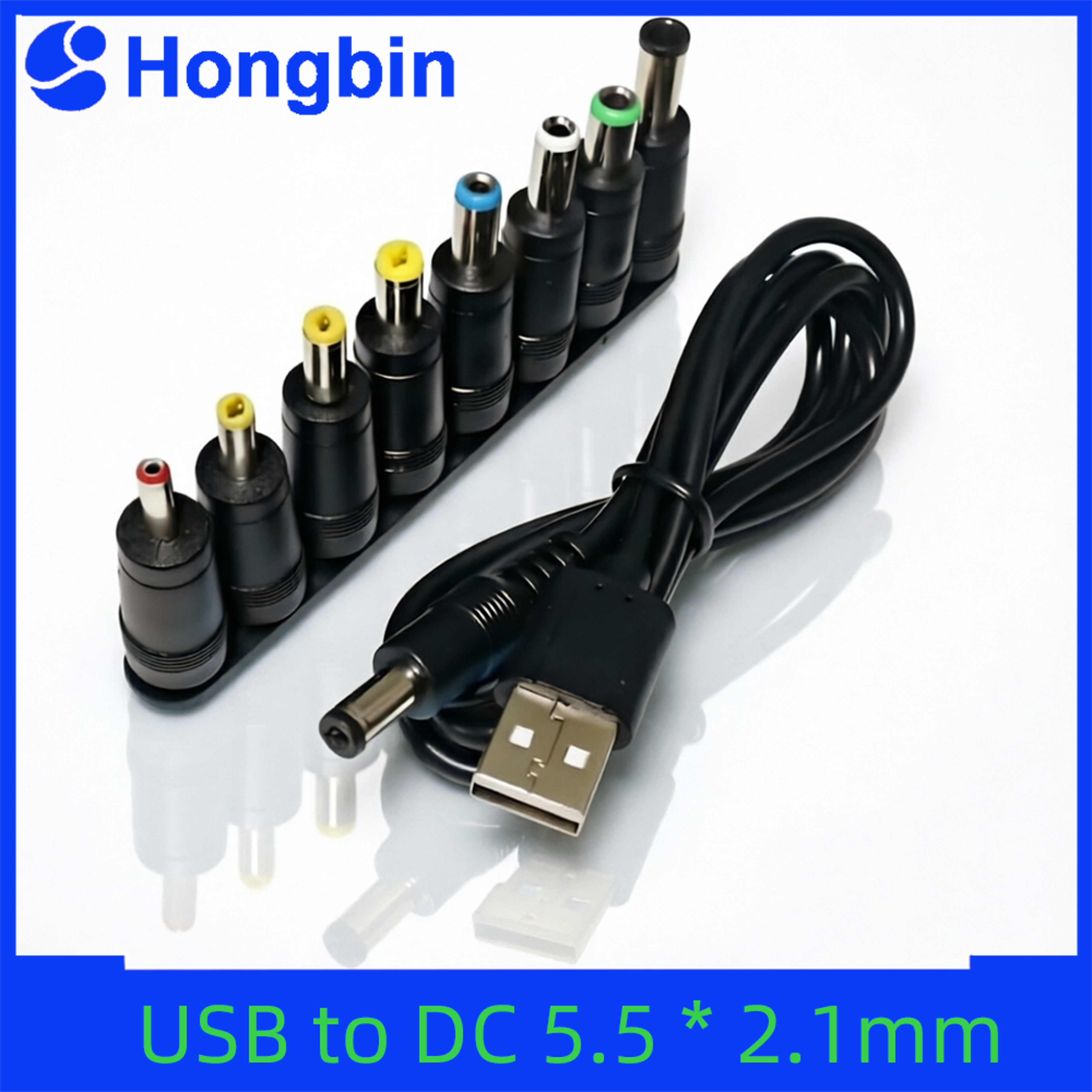 usb to dc 5v power cable with 8 connector tips for cctv cameras and tv boxes