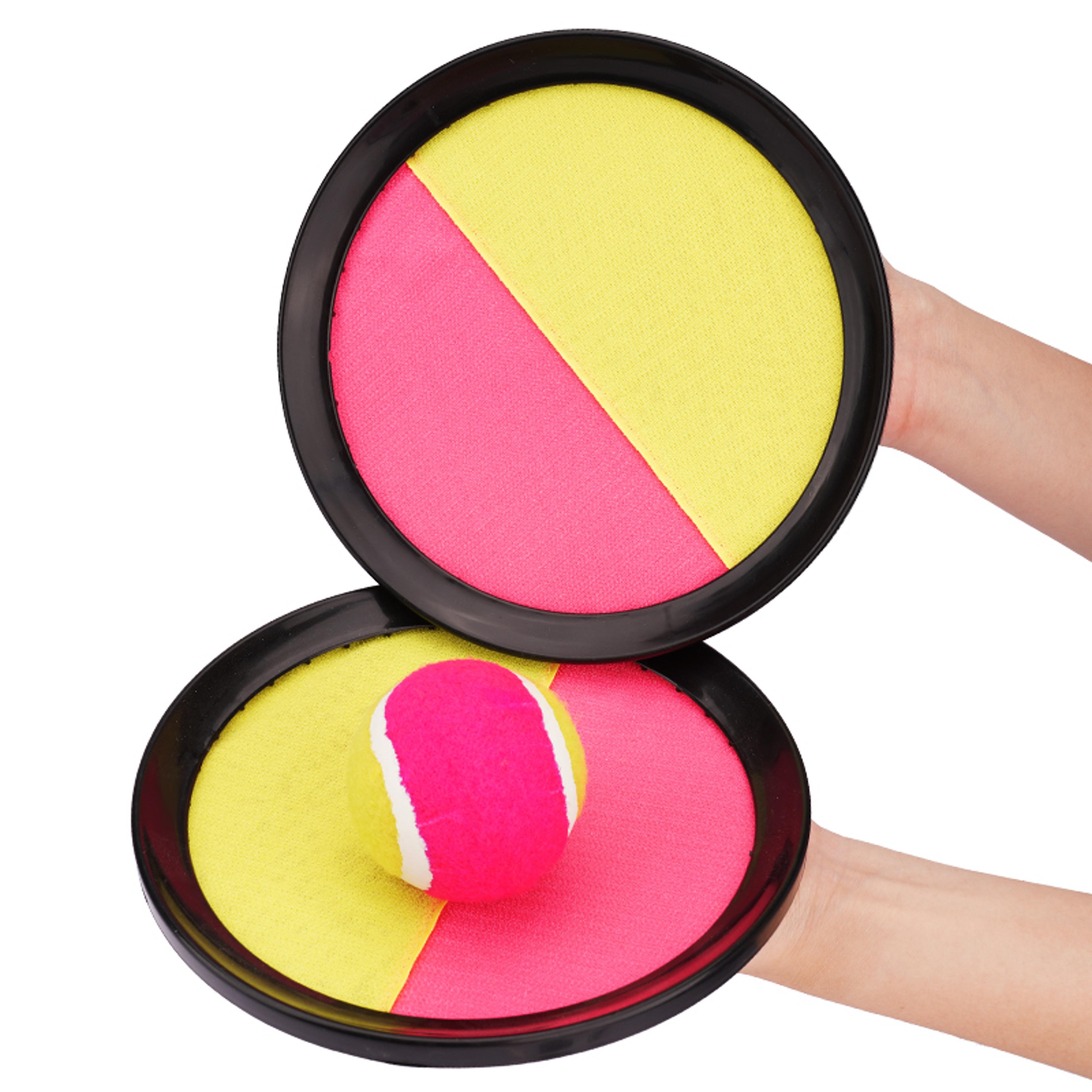 sticky racket and ball catch game set for outdoor interactive play