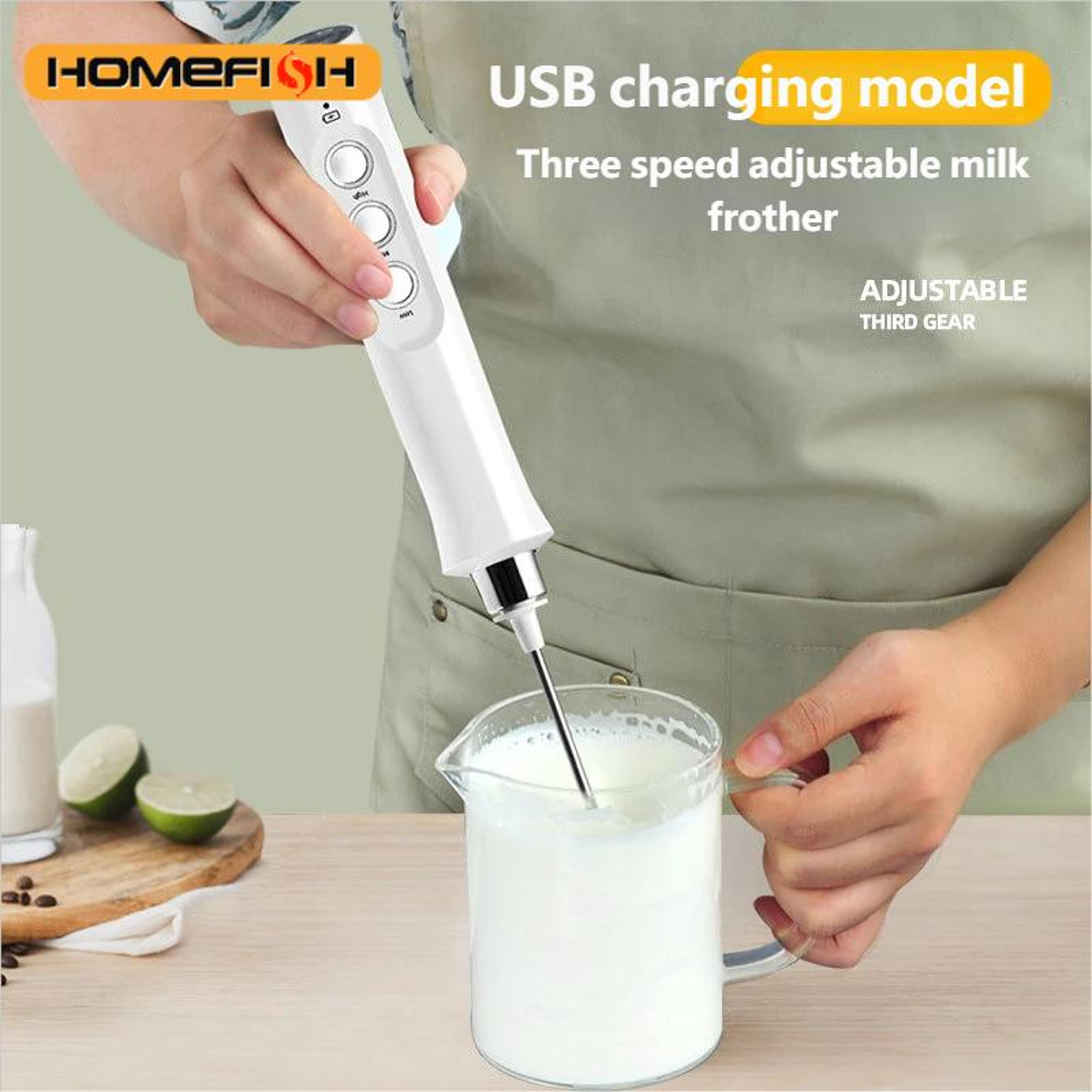 usb rechargeable electric milk frother handheld coffee whisk and egg beater