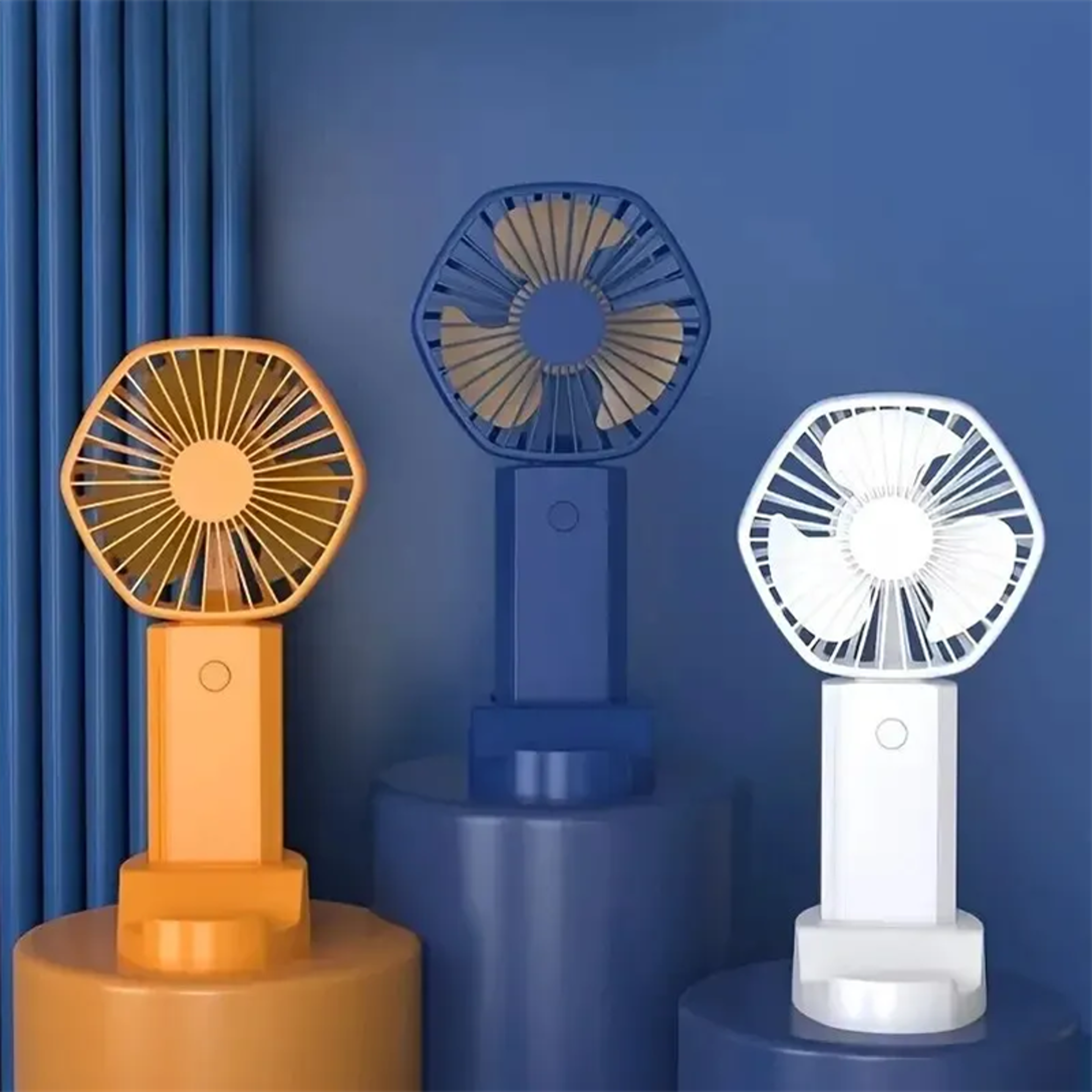 portable handheld fan with 3 speeds and usb rechargeable design
