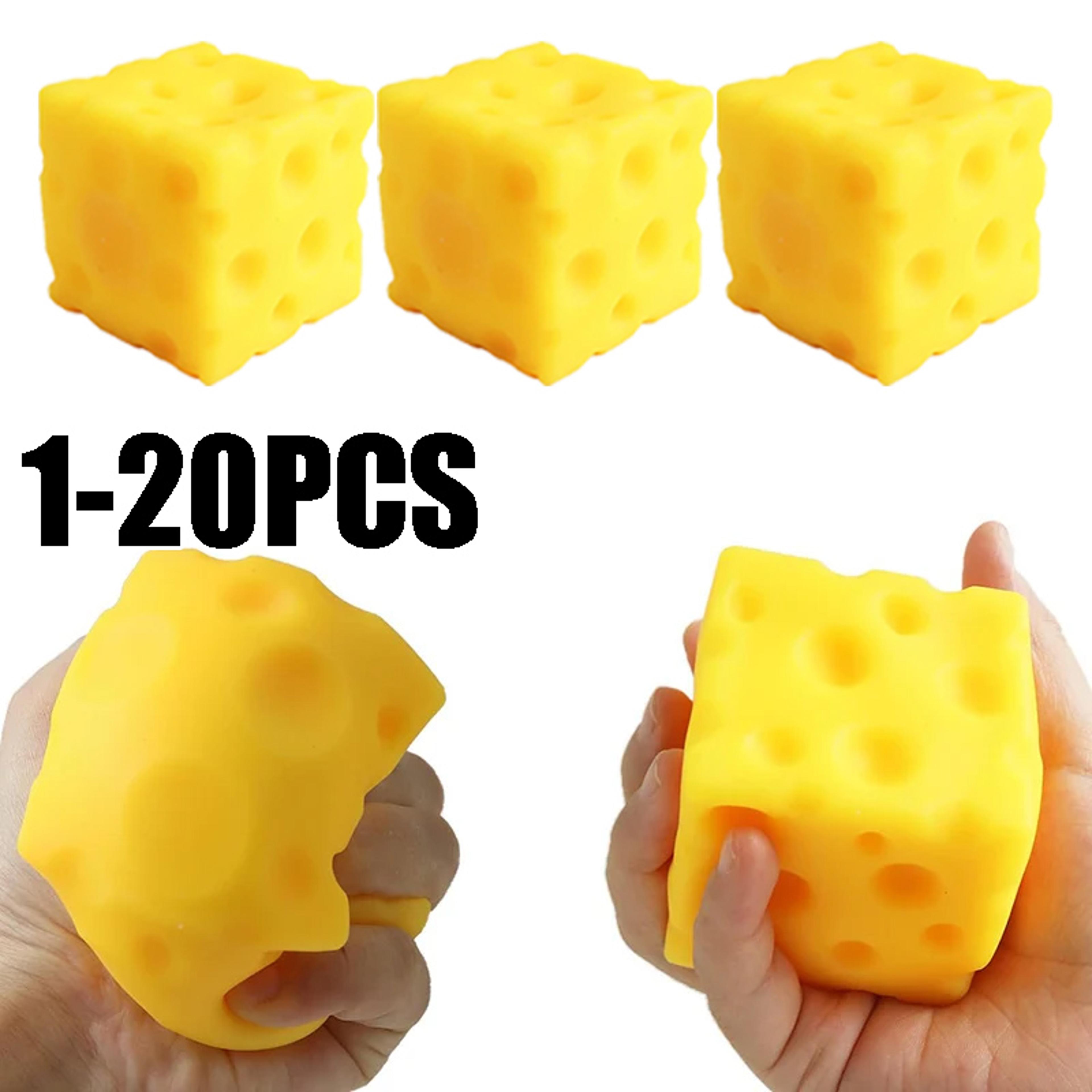 soft cheese squeeze toy rubber sensory fidget cube for stress relief