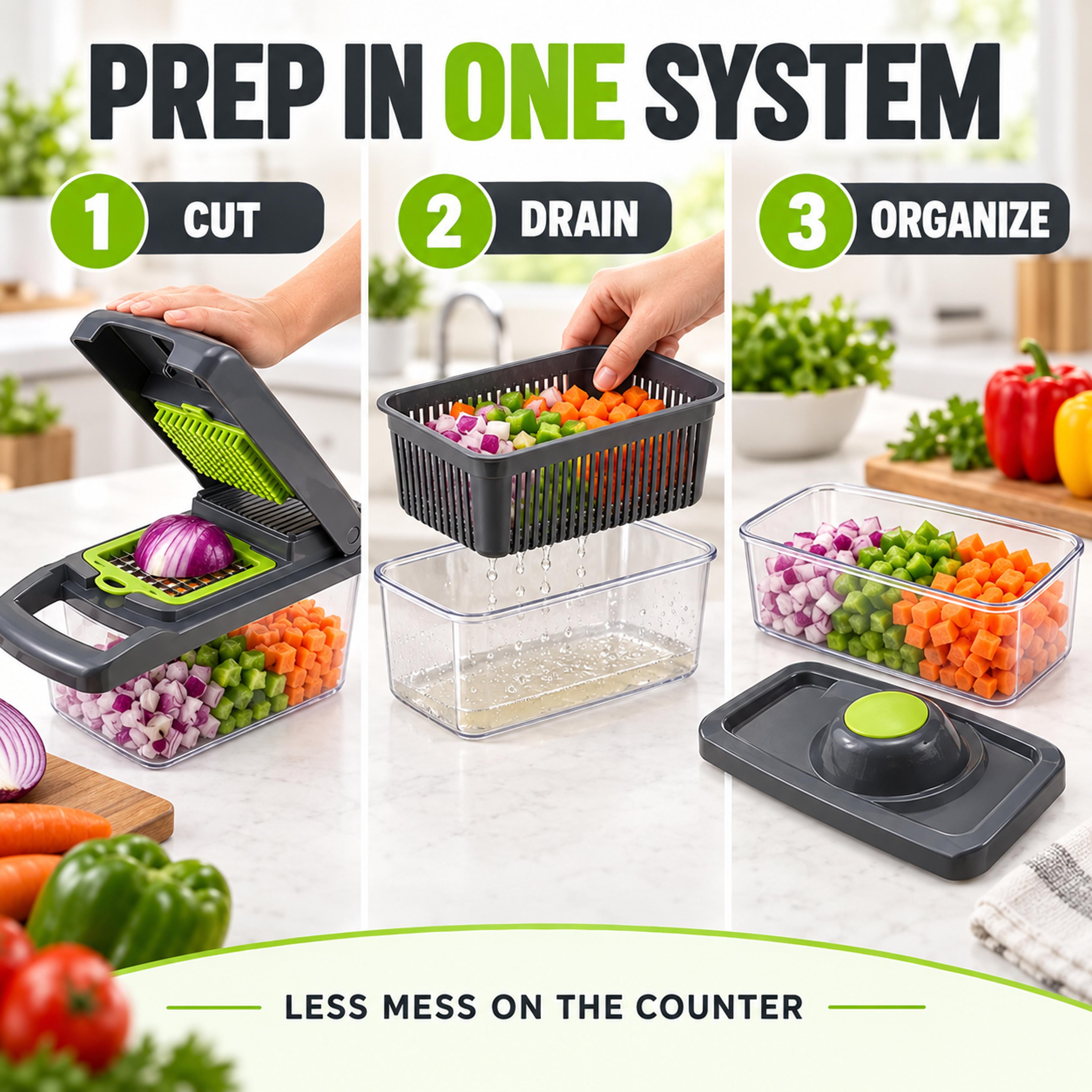 blade multifunctional vegetable chopper with bpa free container