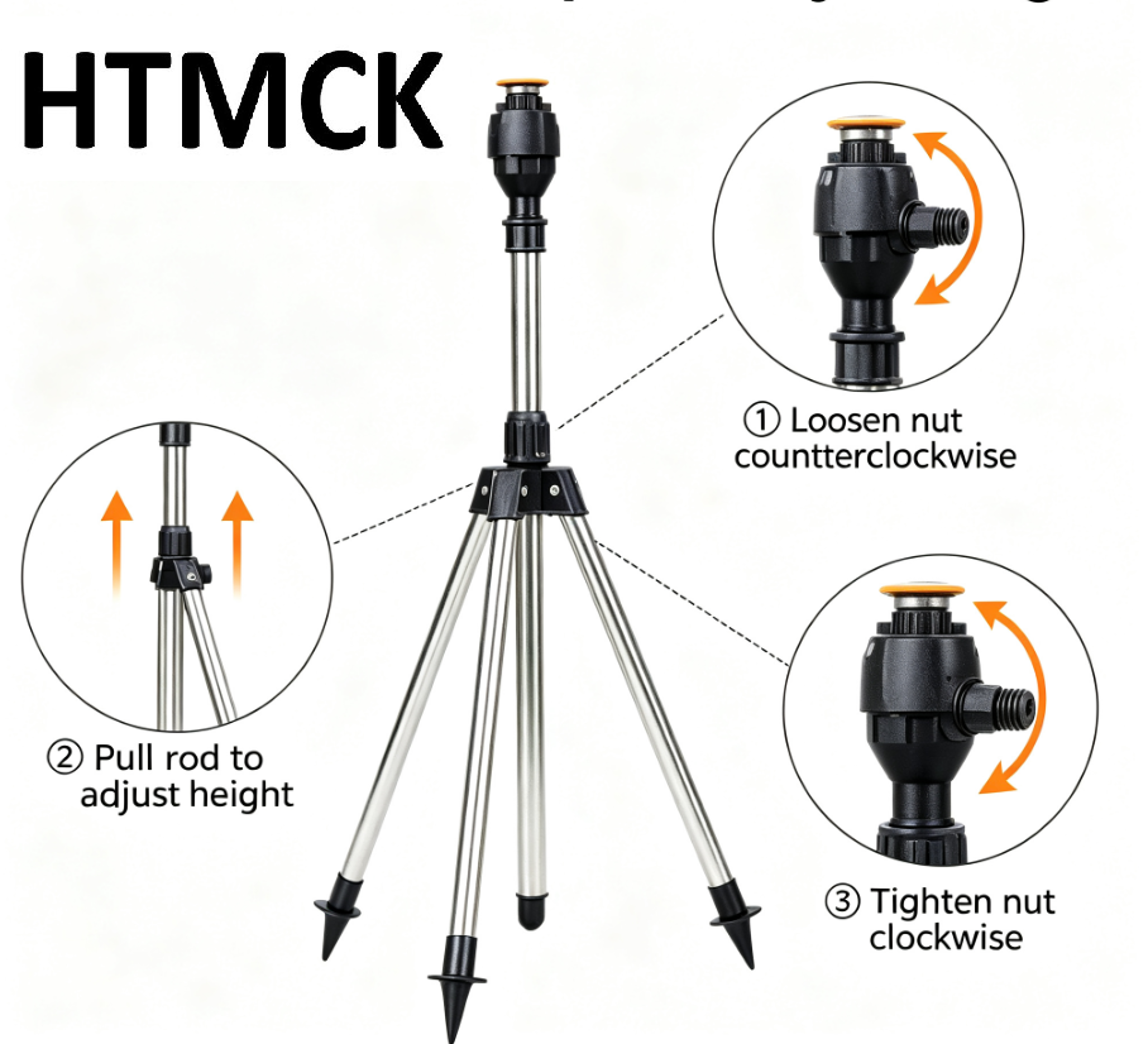 rotating garden sprinkler with telescopic tripod stand for lawn watering
