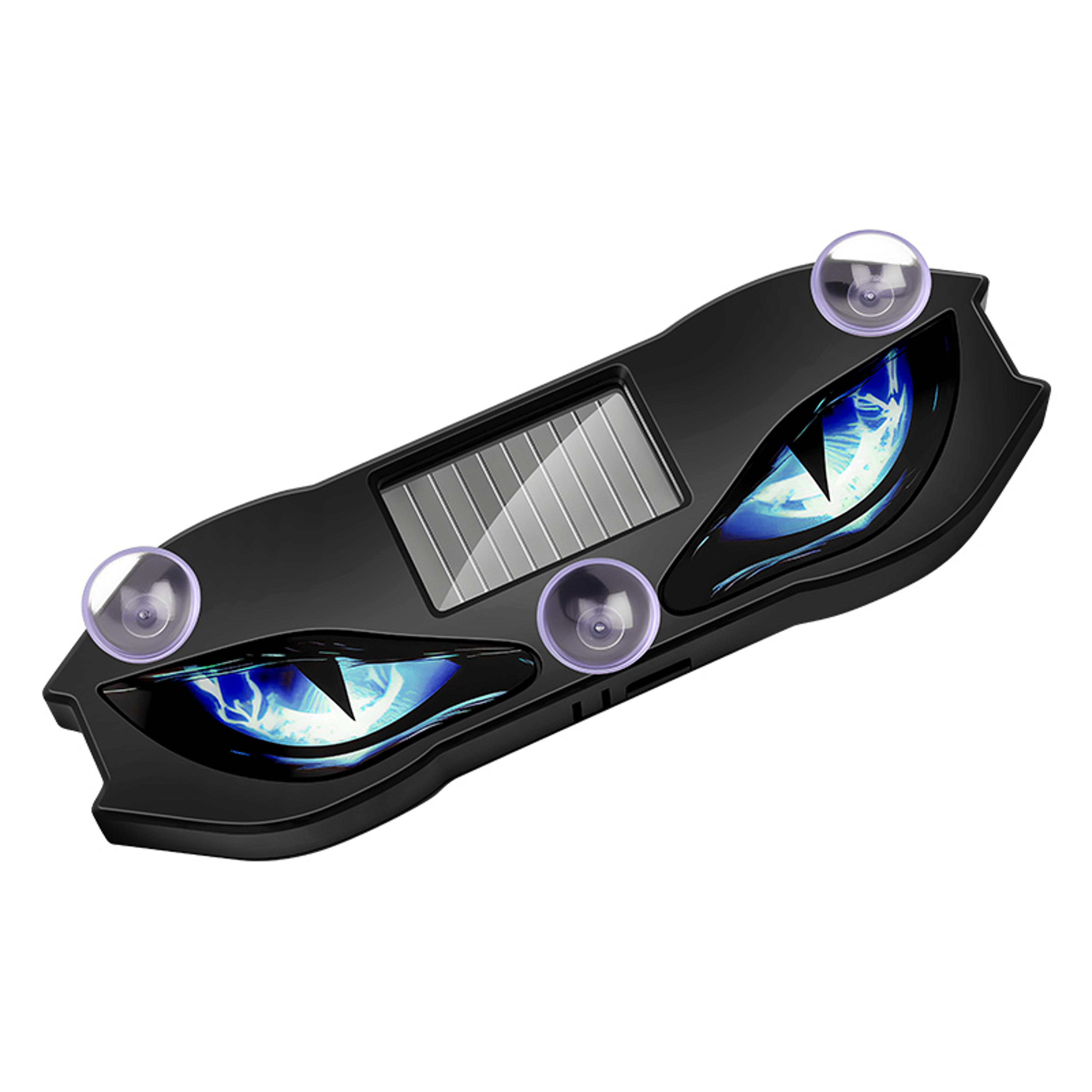 solar powered car led demon eye ambient light with usb rechargeable design