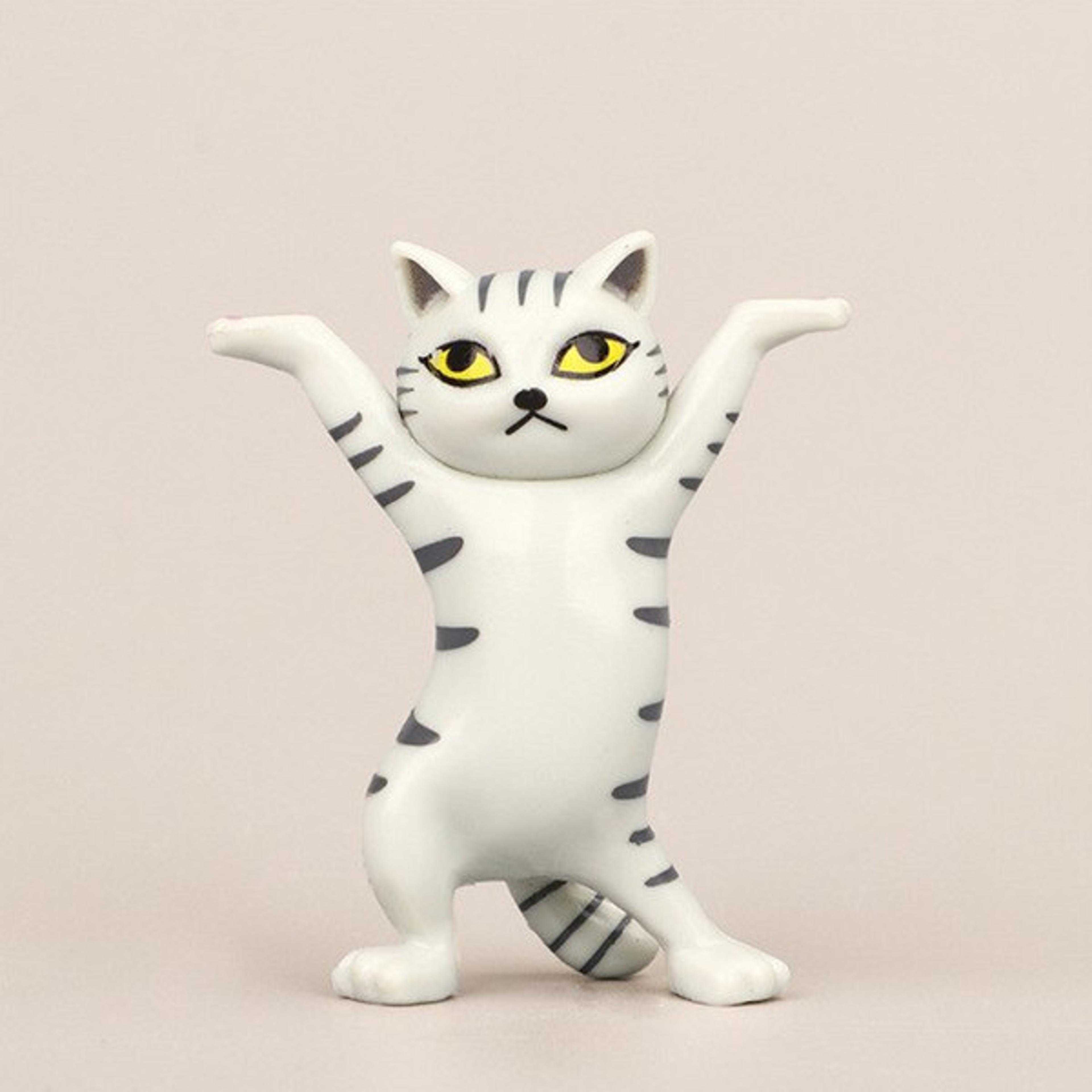 funny dancing cat airpod holder cute earbud stand and desk organizer