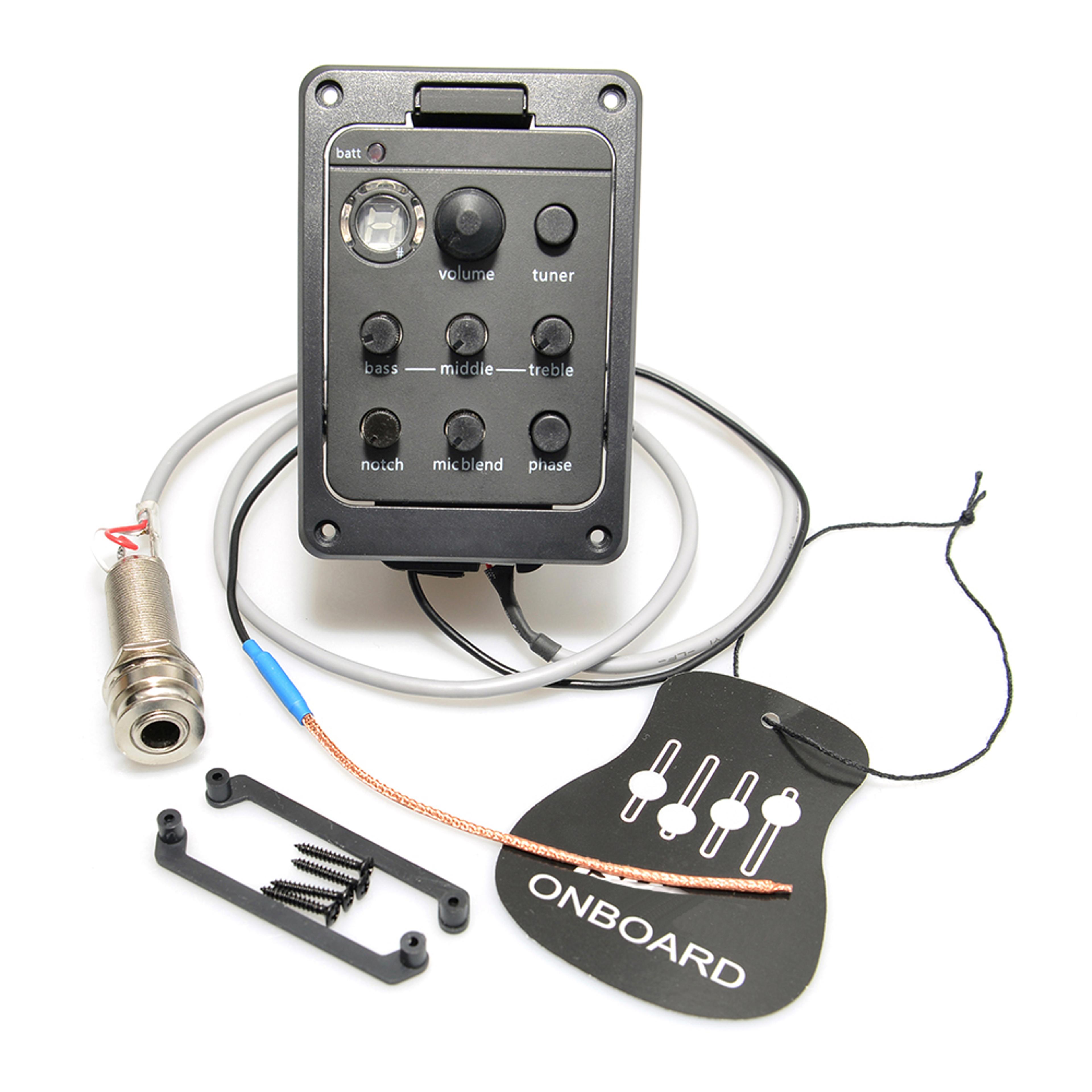 presys 301 4 band acoustic guitar pickup with tuner, mic blend preamp, eq, soft piezo, beat board