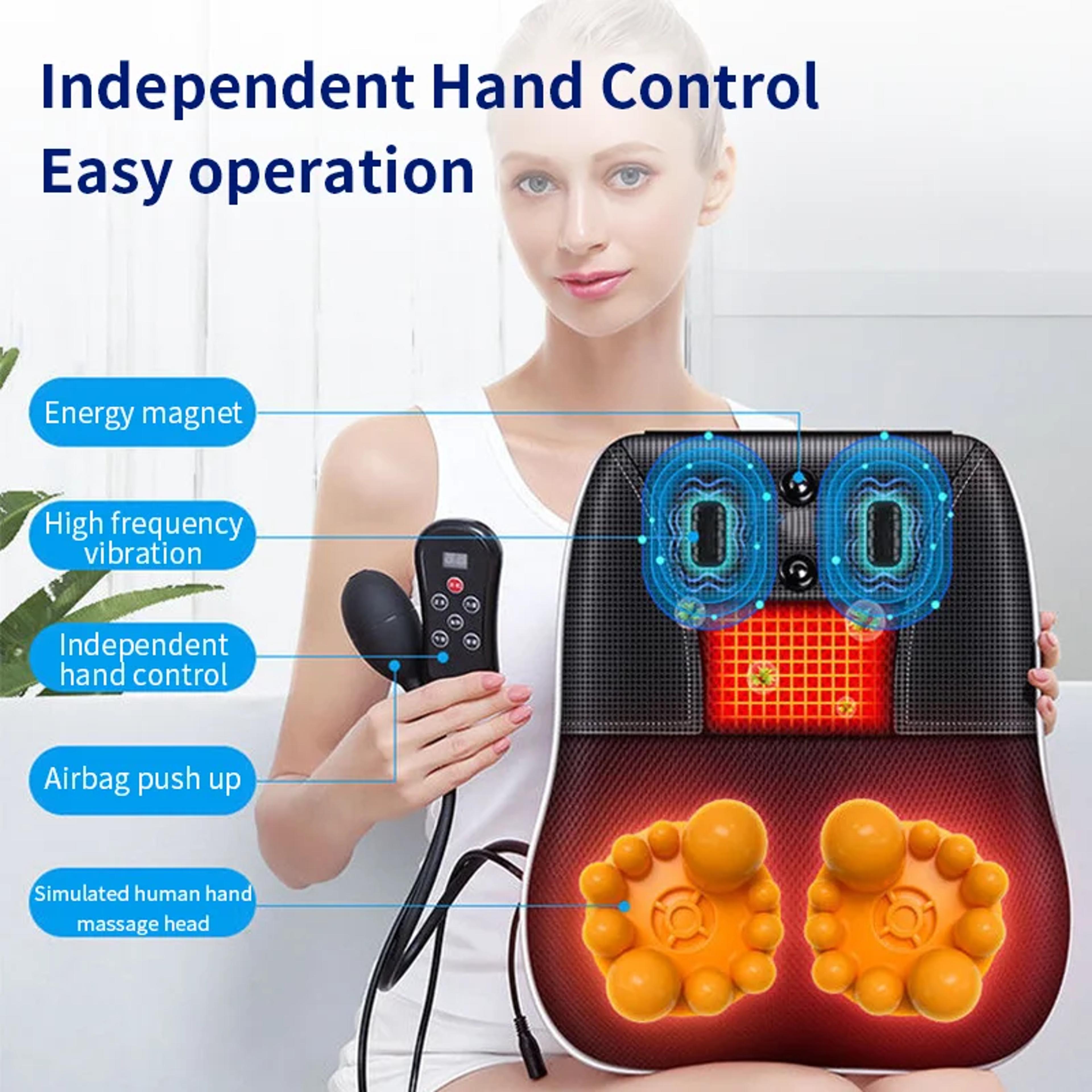 jinkairui electric shiatsu head neck massager pillow with heating, cervical traction body massage device for car, office