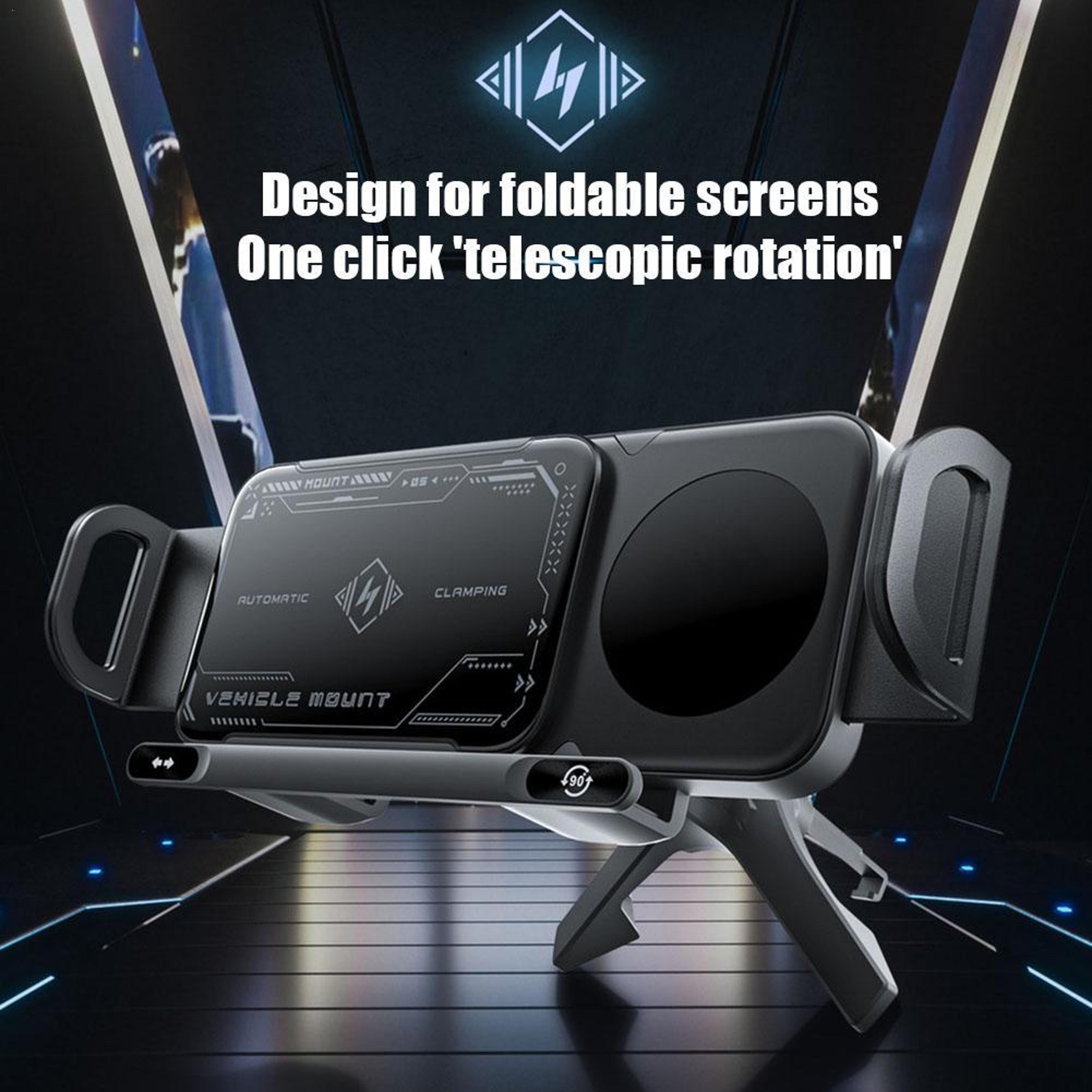 samsung wireless charging car mount holder, 360 rotation automatic clamping, 15w fast charging air vent phone bracket