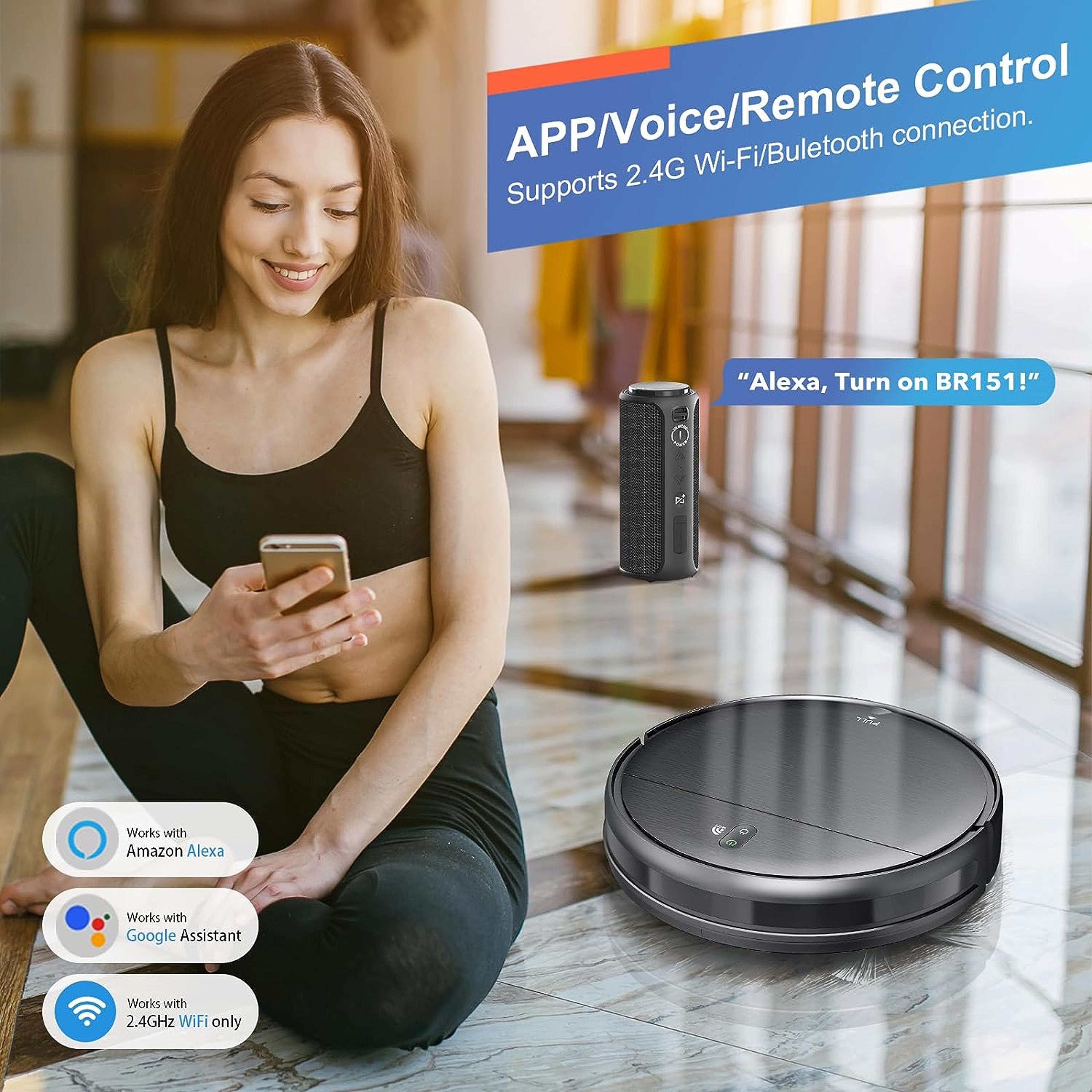 rayfurn robot vacuum cleaner with auto charging, app control, 230ml water tank for wet mopping, sweeping